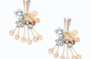 Eleganti orecchini a forma di mazzo di fiori, ART377, multicolor