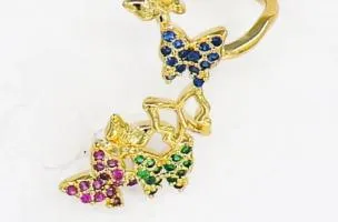 Eleganti orecchini a forma di piccole farfalle, ART383, multicolor