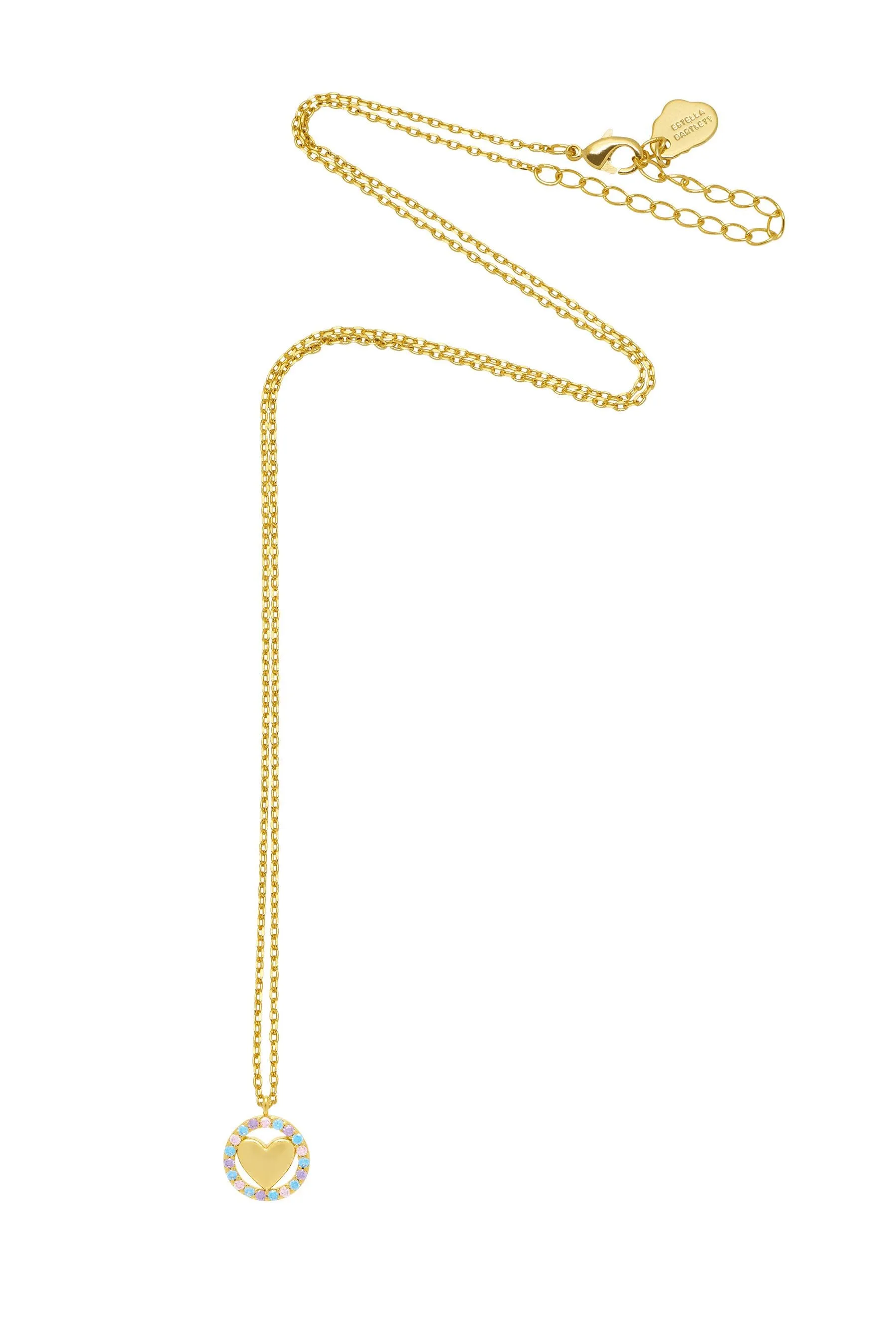 Estella Bartlett - Collana con cuore con zirconia cubica pastello