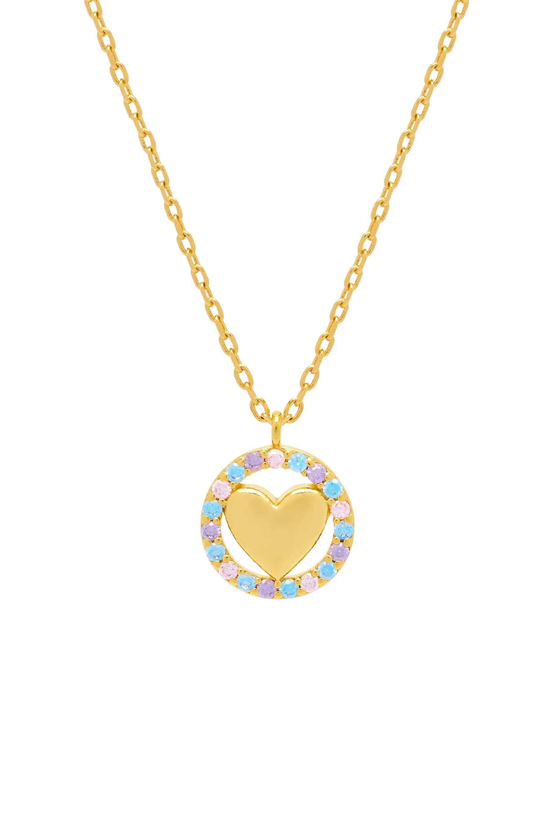 Estella Bartlett - Collana con cuore con zirconia cubica pastello