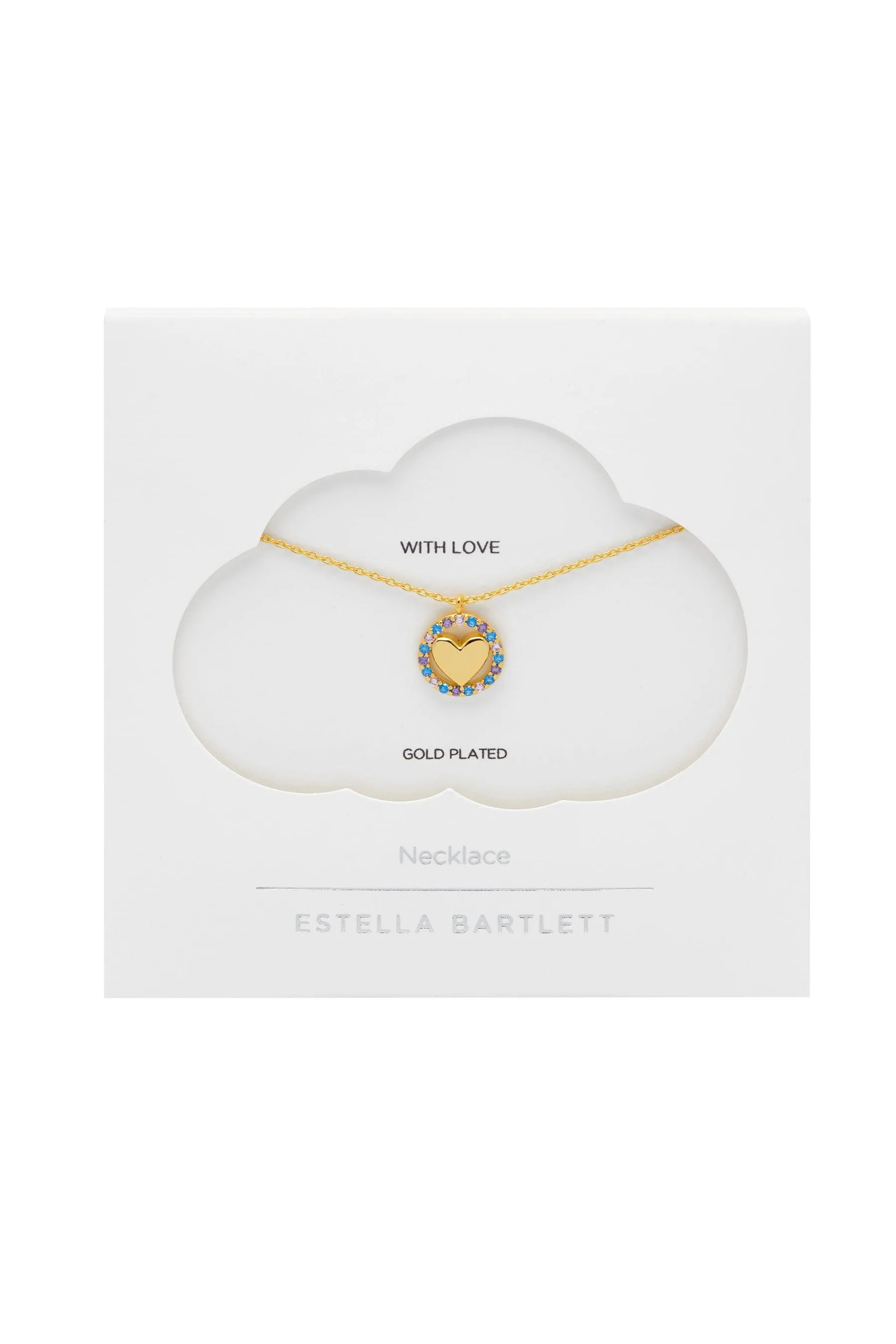 Estella Bartlett - Collana con cuore con zirconia cubica pastello