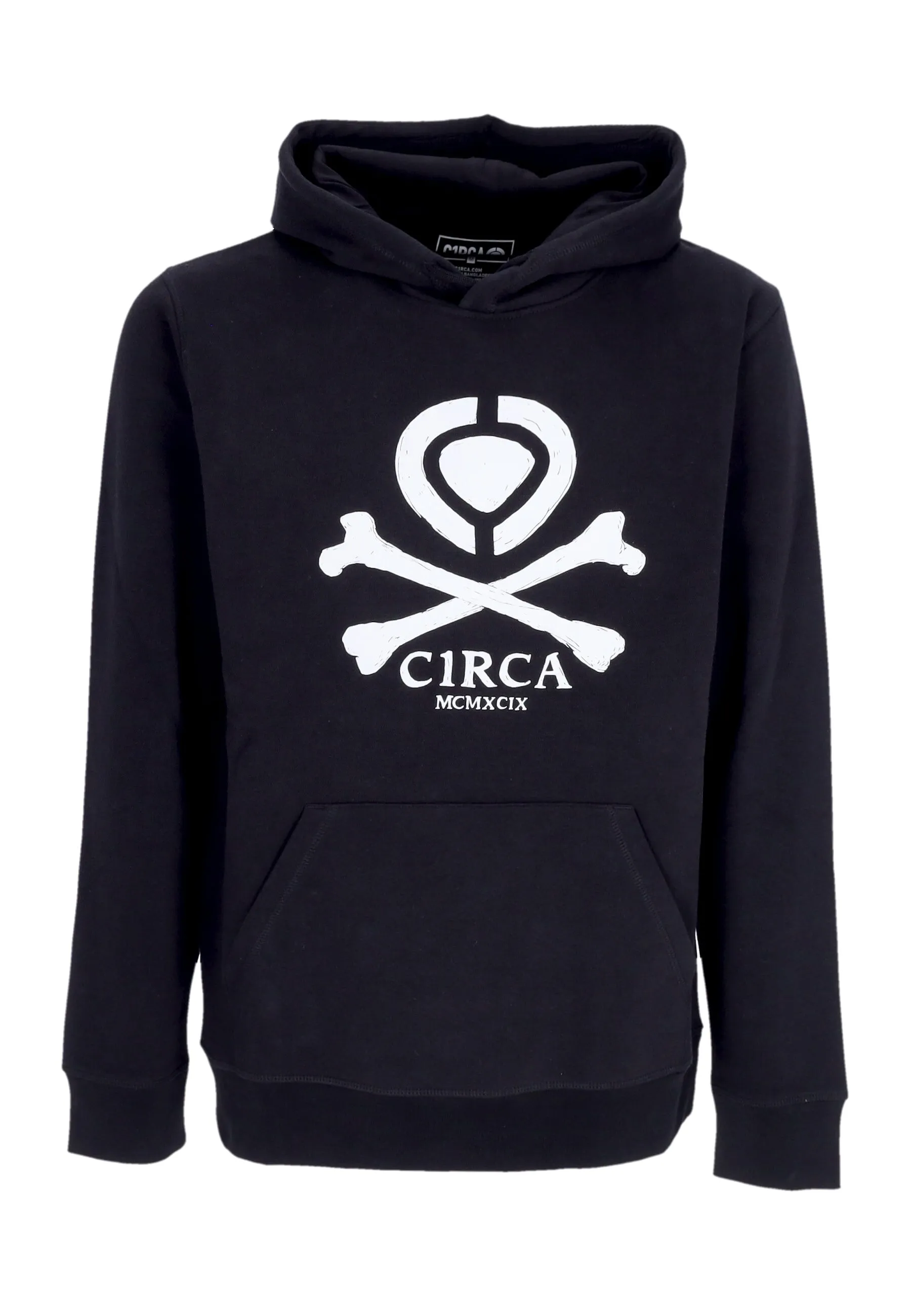 Felpa Cappuccio Uomo Bones Hoodie Black