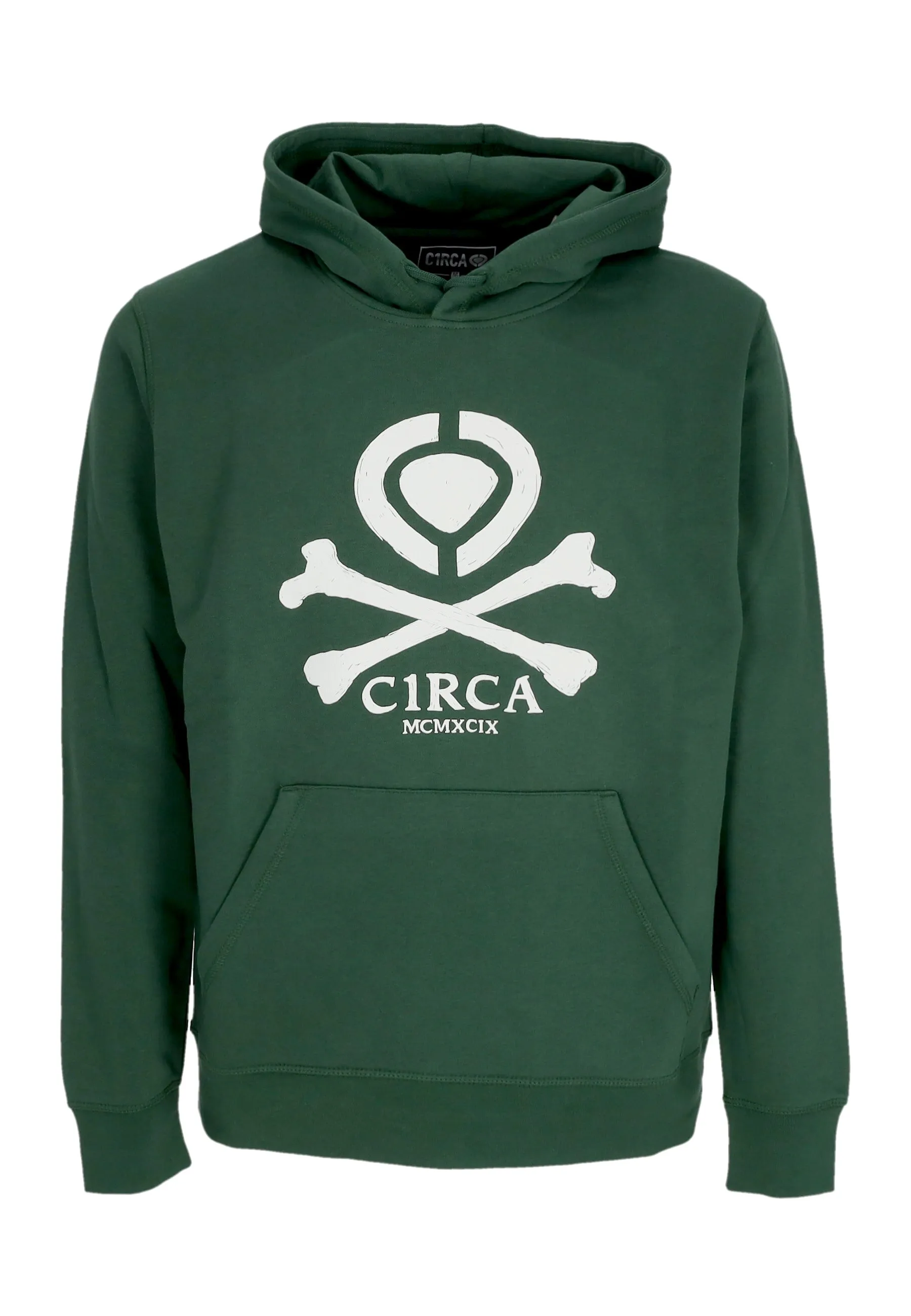 Felpa Cappuccio Uomo Bones Hoodie Bottle Green