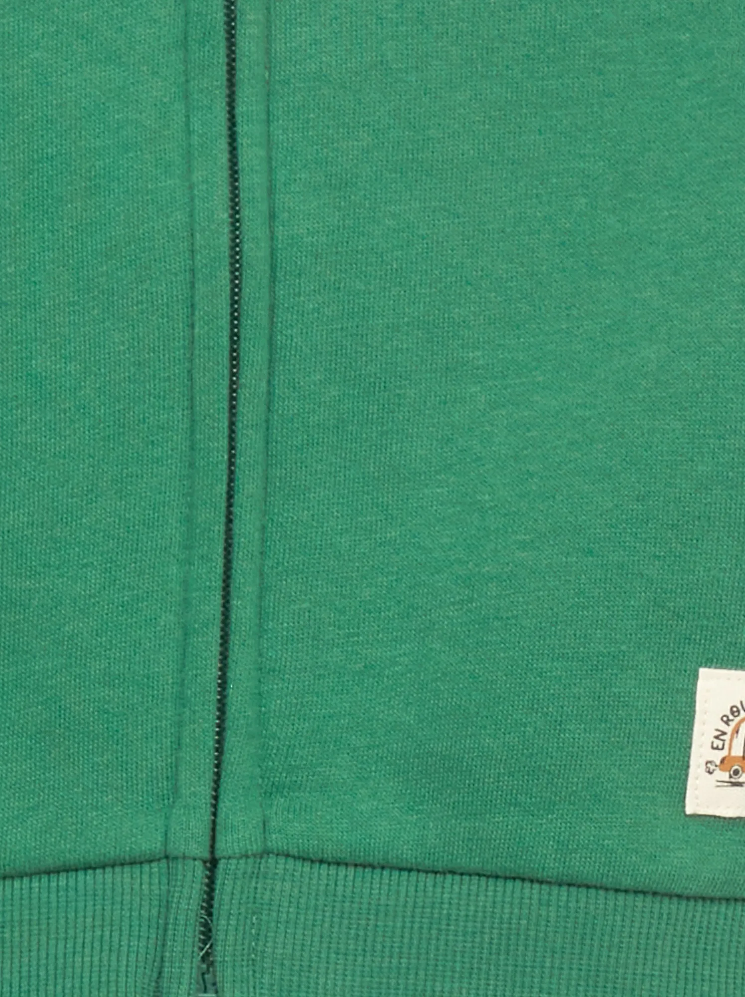 Felpa con zip in tessuto felpato - verde
