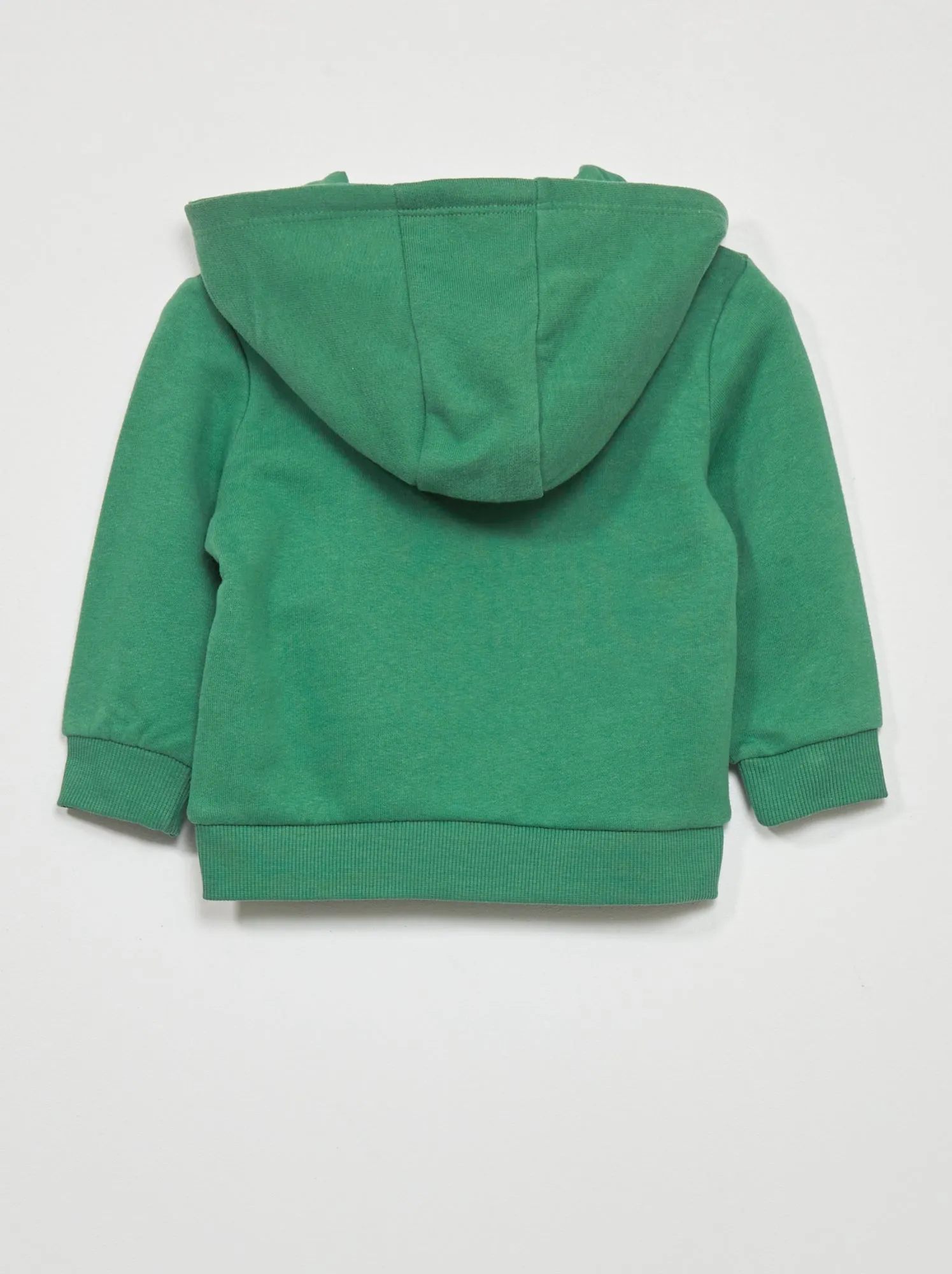 Felpa con zip in tessuto felpato - verde