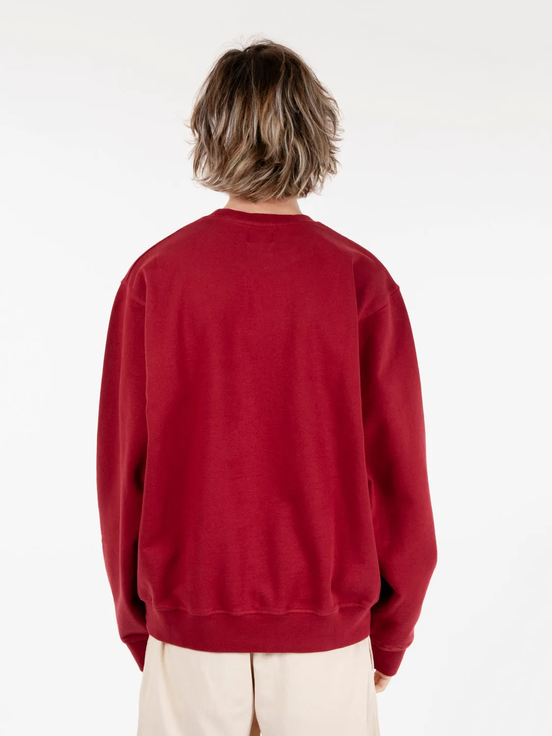 Felpa crewneck Carlos small heart bordeaux