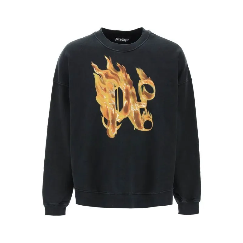Felpa girocollo Burning Monogram