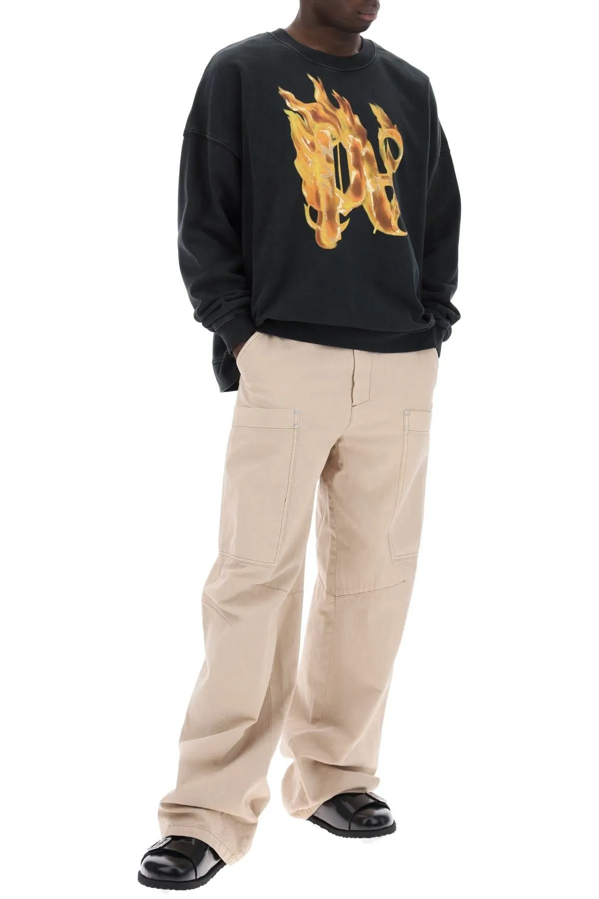 Felpa girocollo Burning Monogram