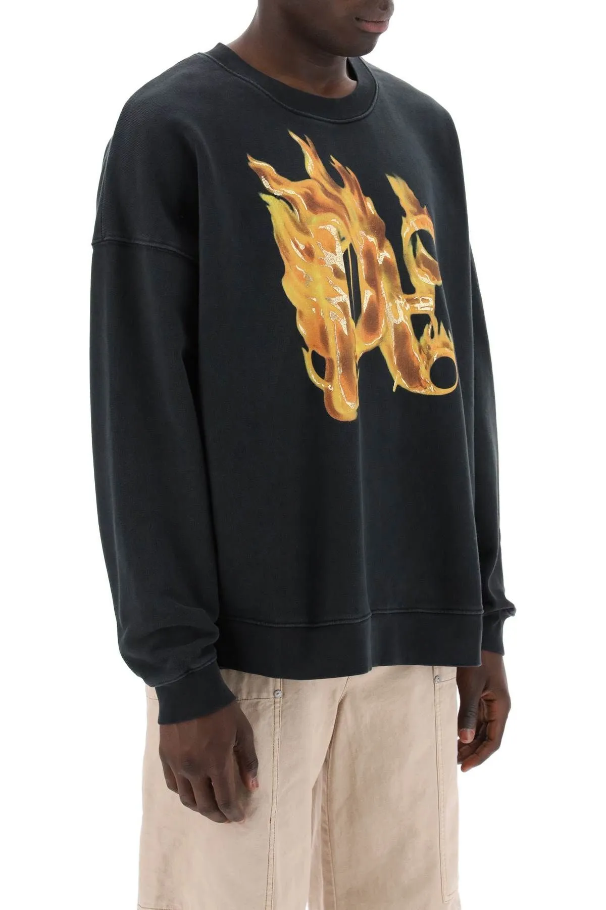 Felpa girocollo Burning Monogram