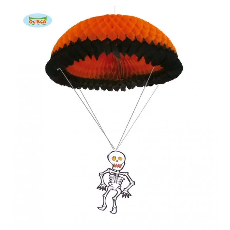 FESTONE SCHELETRO PARACADUTISTA 55CM. IN CADUTA ARTICOLI DECORATIVI X FESTE DI HALLOWEEN E PARTY A TEMA