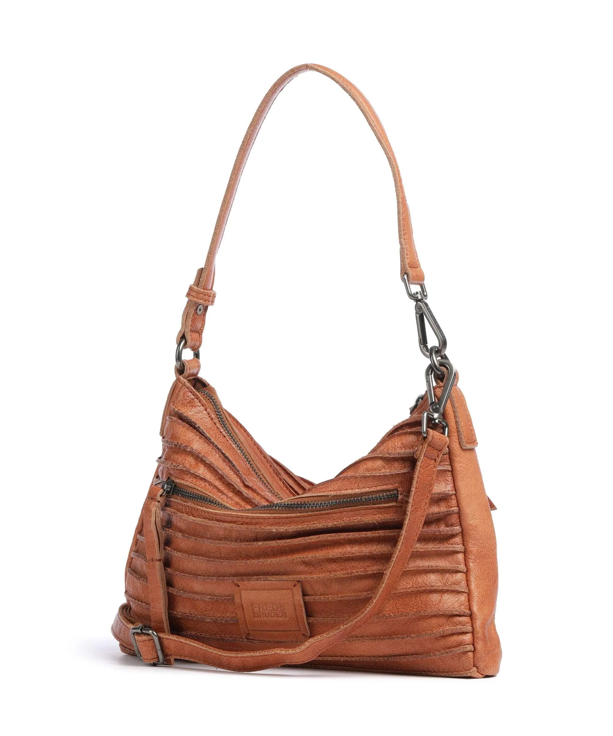  FredsBruder Bestseller Riffel Borsa a tracolla pelle granulata caramello  
