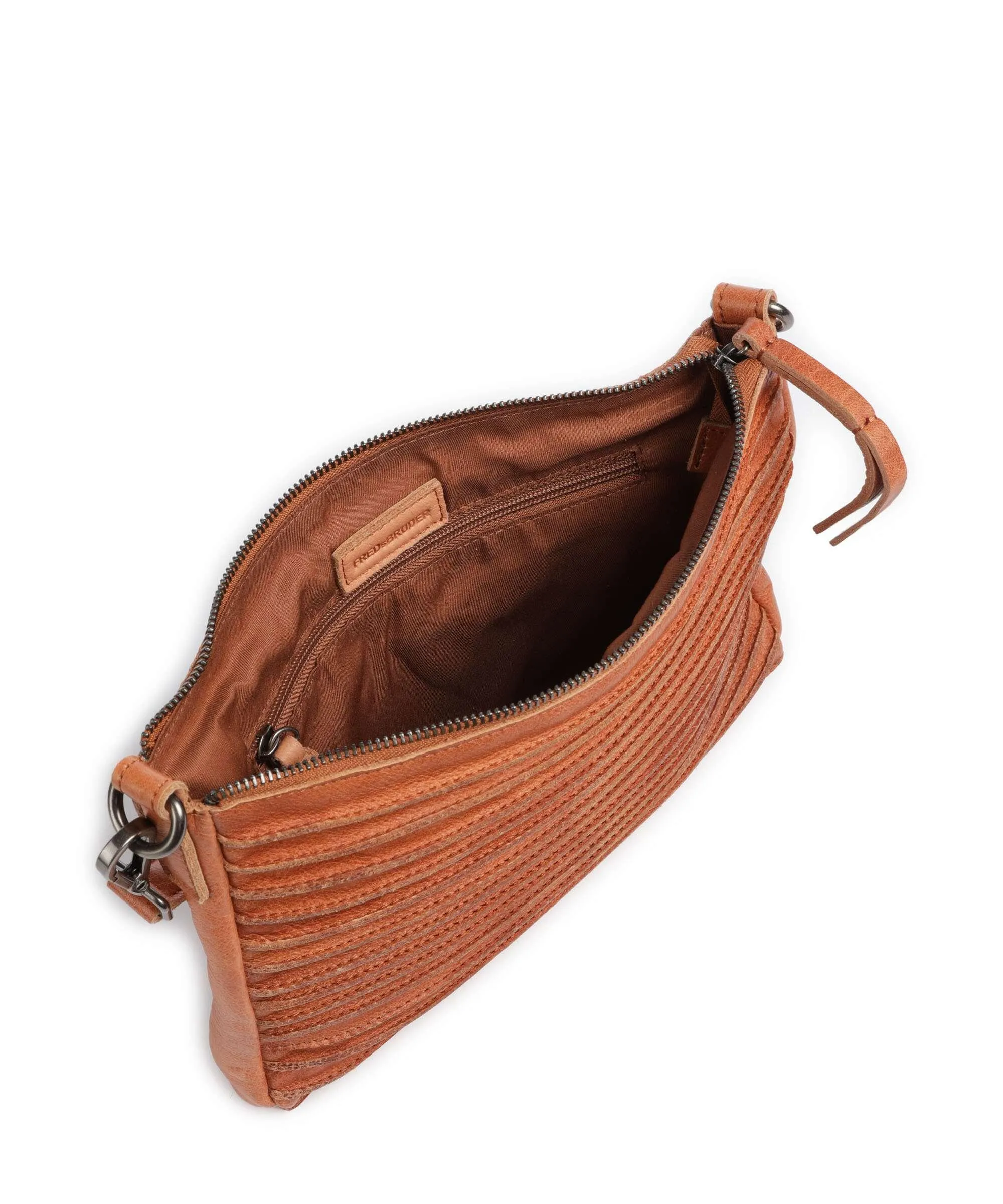  FredsBruder Bestseller Riffel Borsa a tracolla pelle granulata caramello  