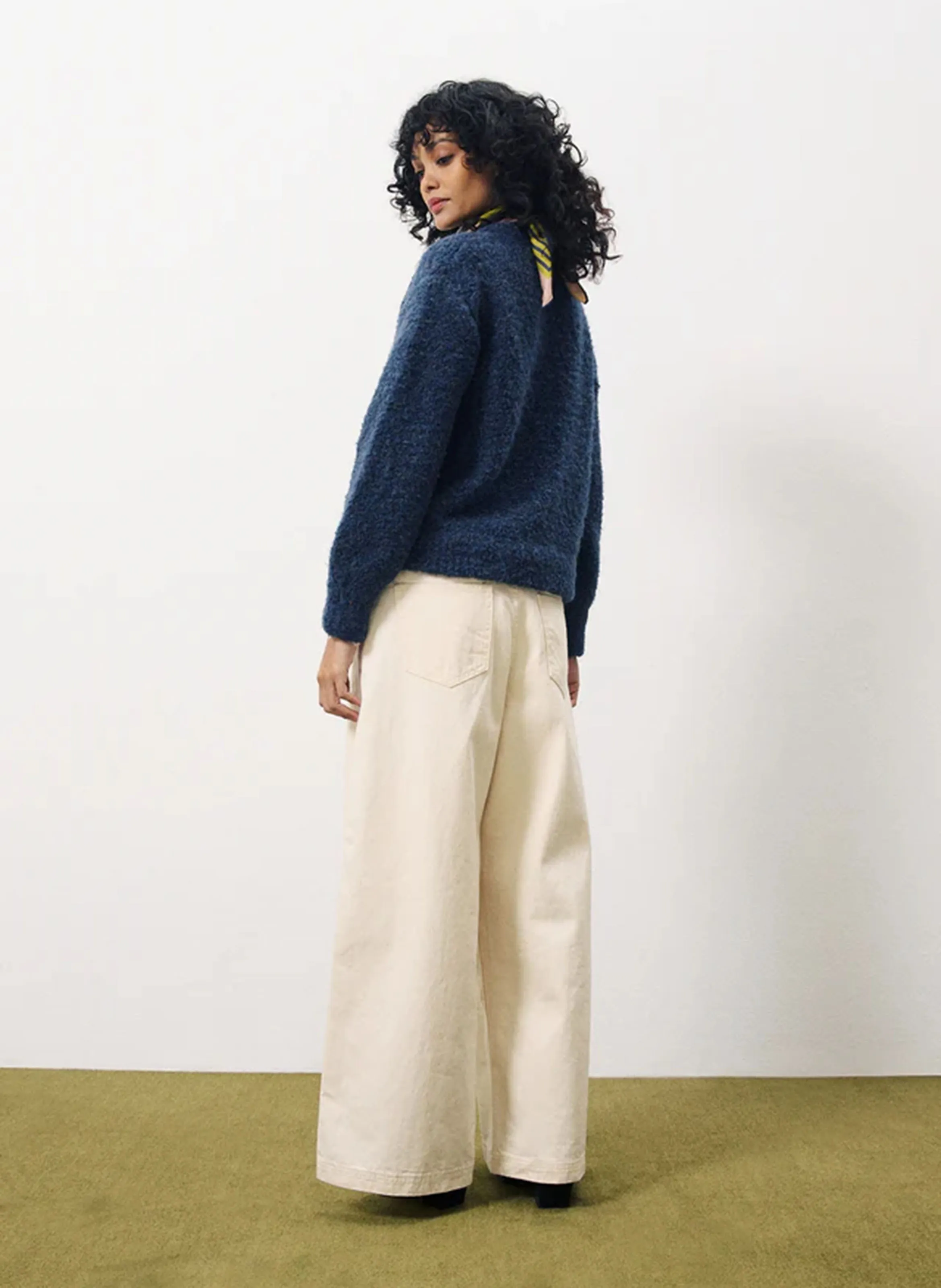  FRNCH   MEGANE - Cardigan girocollo in maglia bouclé | Blu