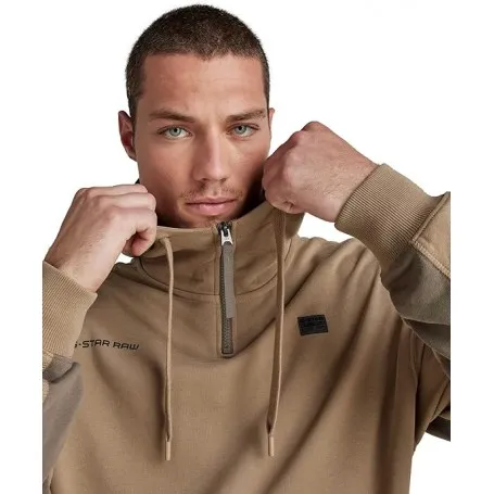 G-STAR RAW Half Zip Loose Hooded Sweater Felpa con Cappuccio Uomo