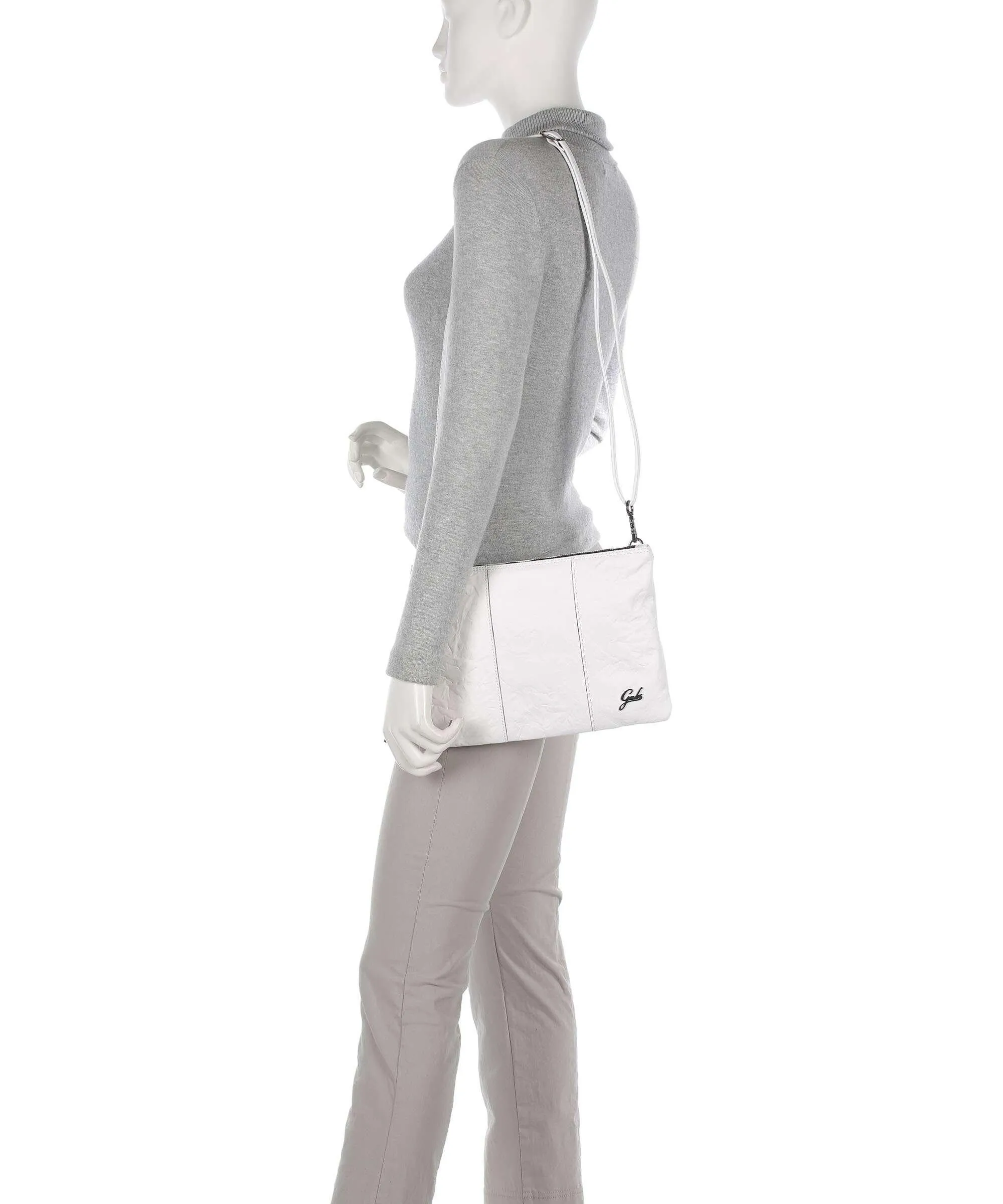  Gabs Beyonce M Borsa a spalla pelle di vitello finemente grana bianco  