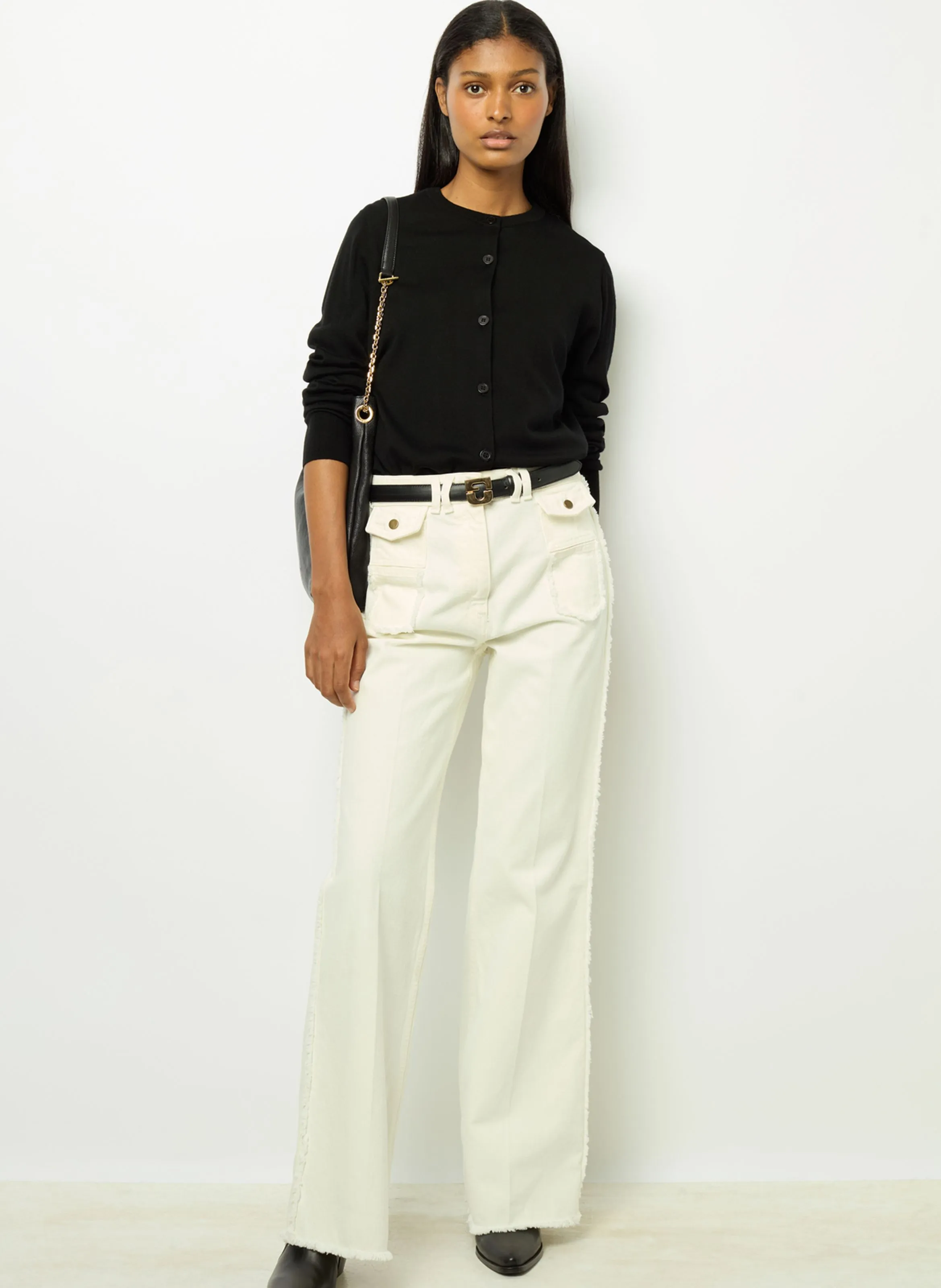  GERARD DAREL   JUSTINE - Cardigan scollo tondo in lana | Nero