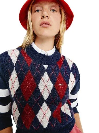 Gilet Donna Crop Smanicato a Rombi