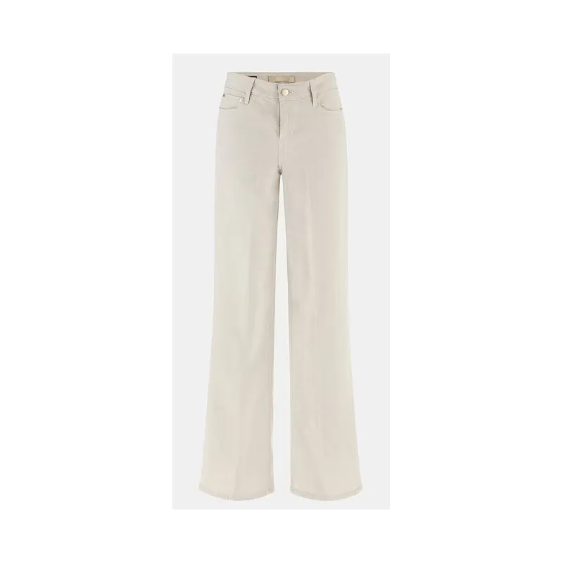 Guess Sexy Palazzo Muted Stone Pantalone Denim Largo Sabbia Donna