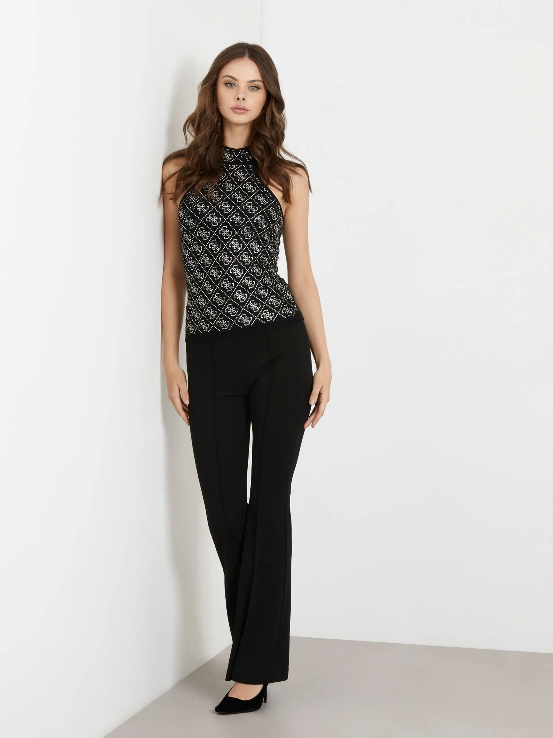 Guess - Top in maglia logo 4g Black