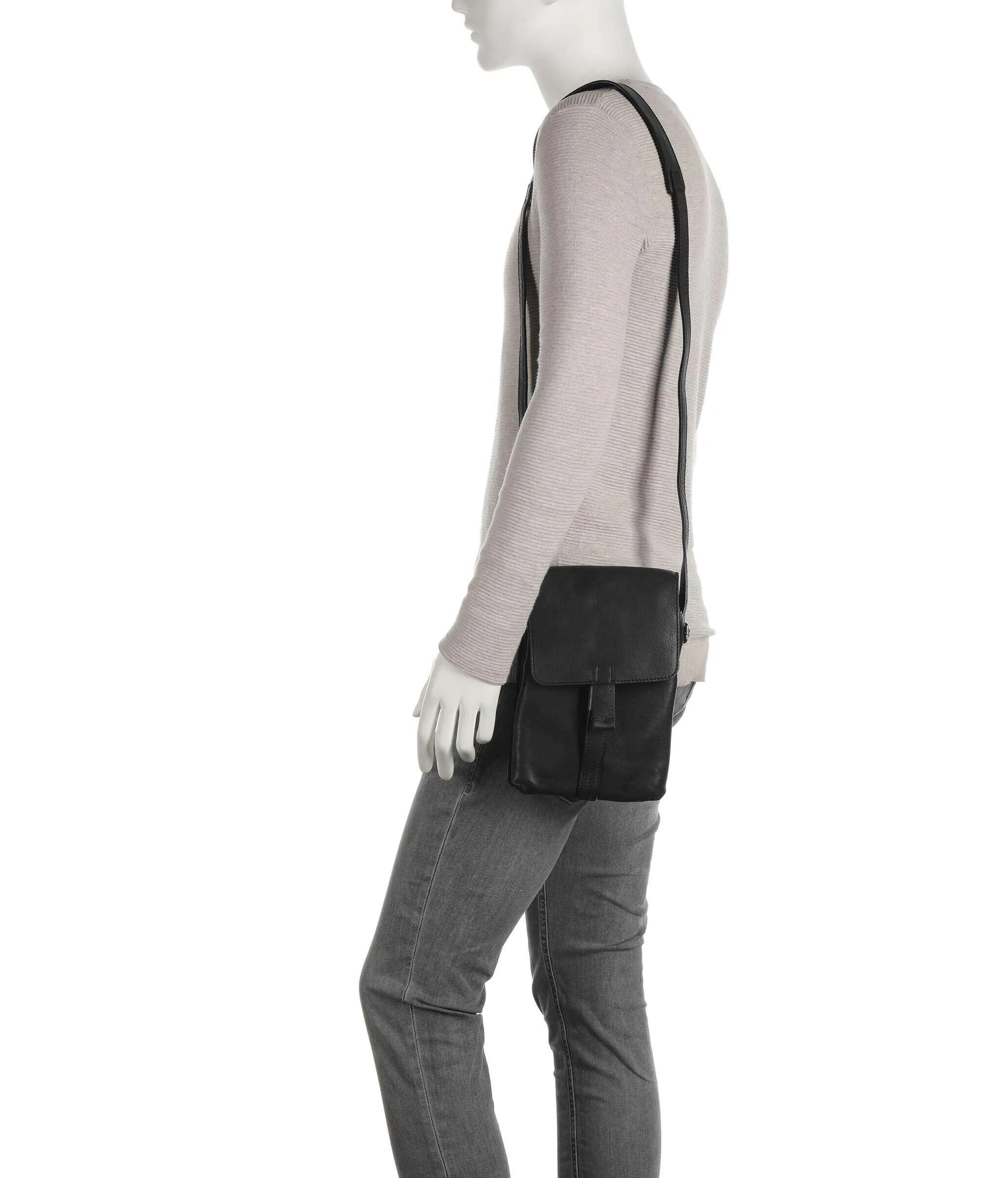  Harold's Lift Borsa a tracolla morbida pelle bovina nero  