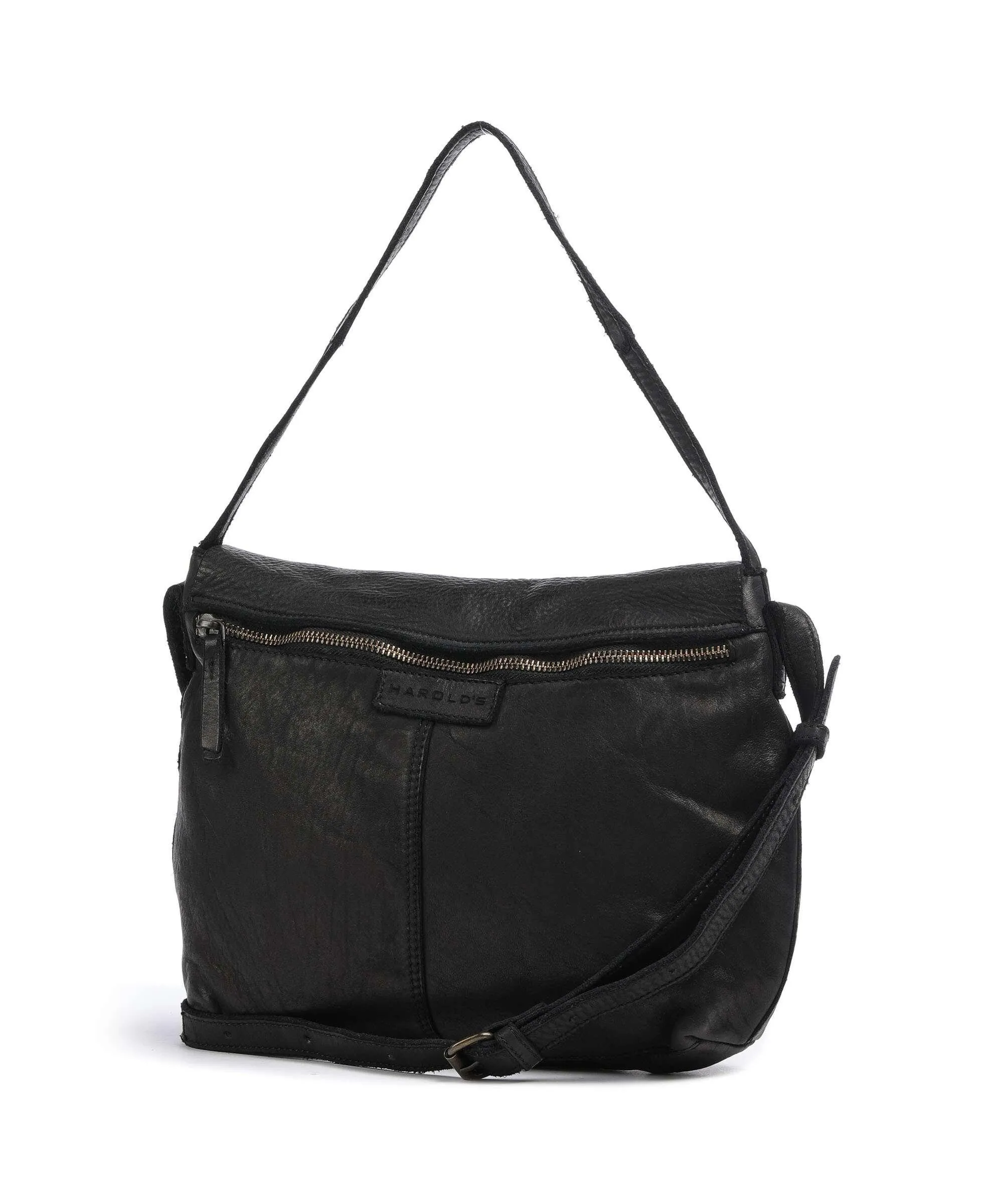  Harold's Submarine Borsa a spalla pelle di vacchetta grana nero  