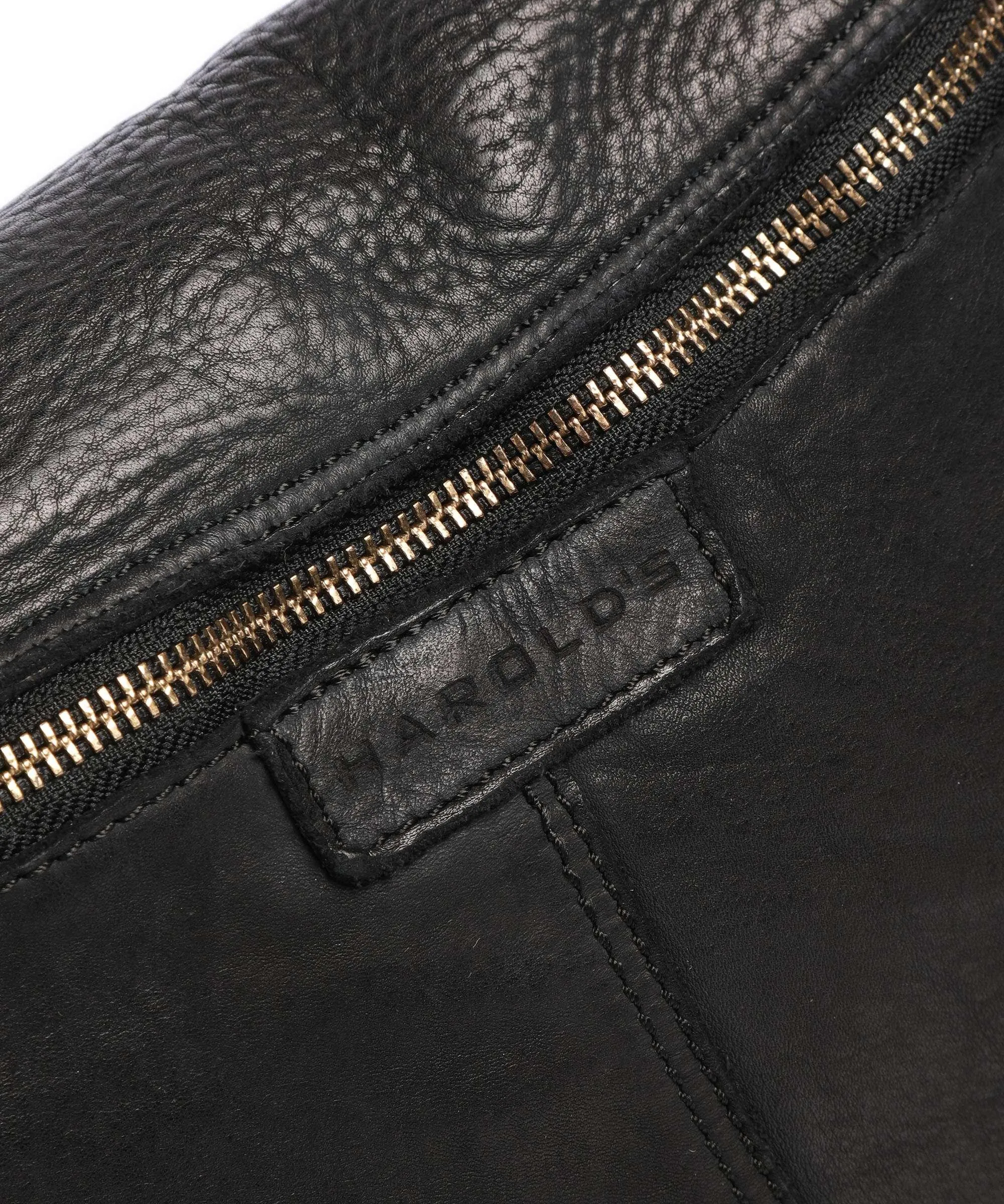  Harold's Submarine Borsa a spalla pelle di vacchetta grana nero  