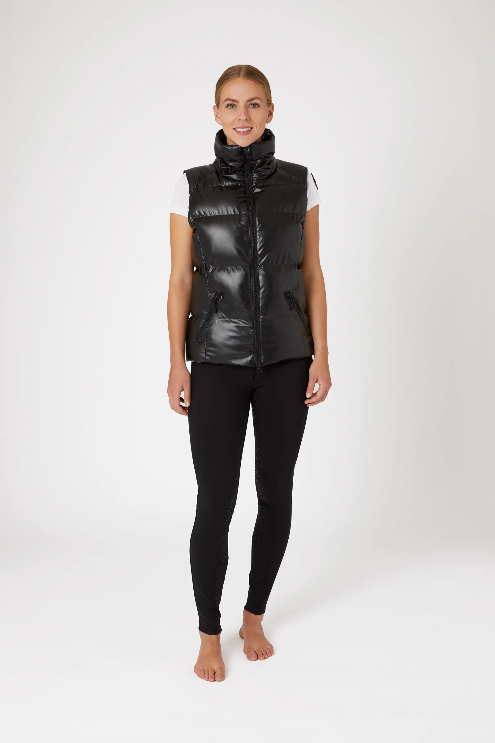 Horze Rianna Gilet imbottito lucido da equitazione per donna