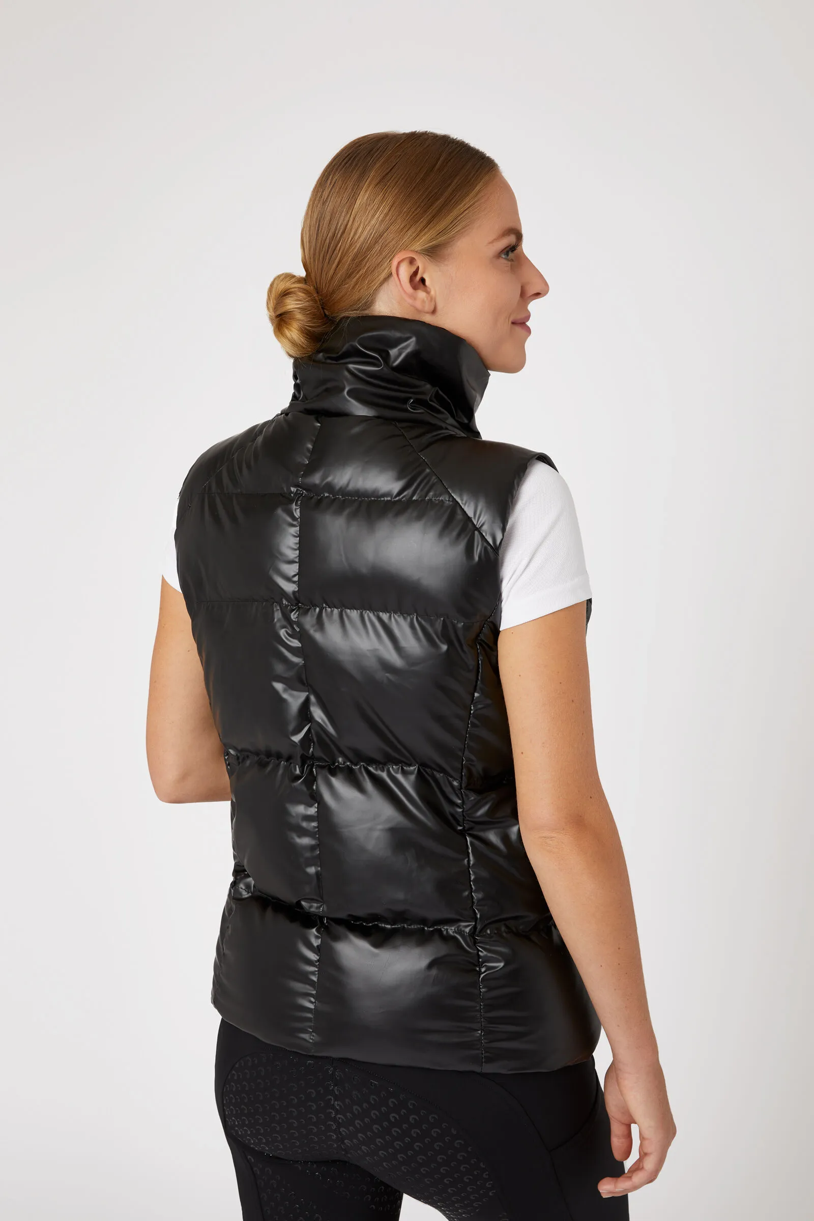 Horze Rianna Gilet imbottito lucido da equitazione per donna