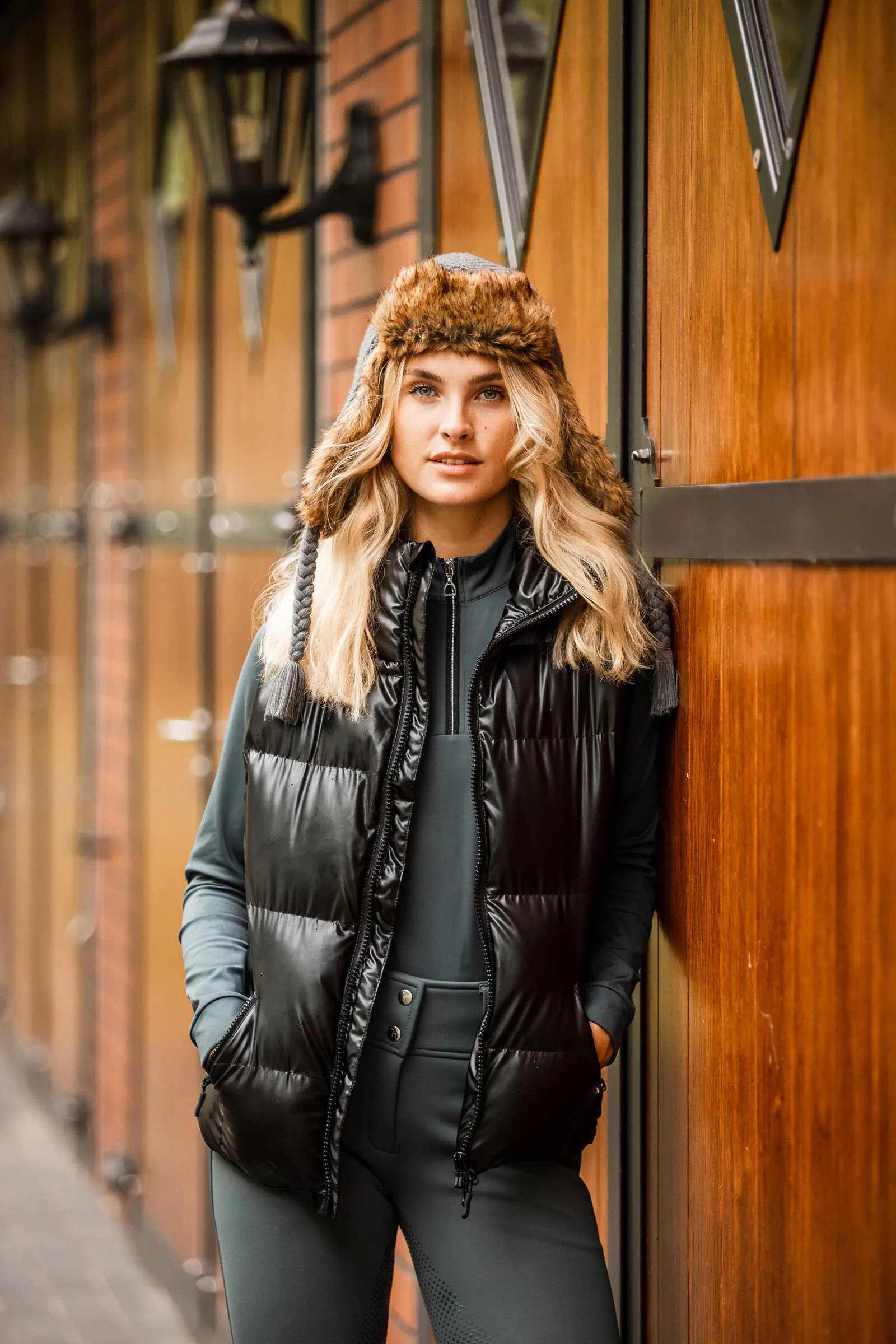 Horze Rianna Gilet imbottito lucido da equitazione per donna