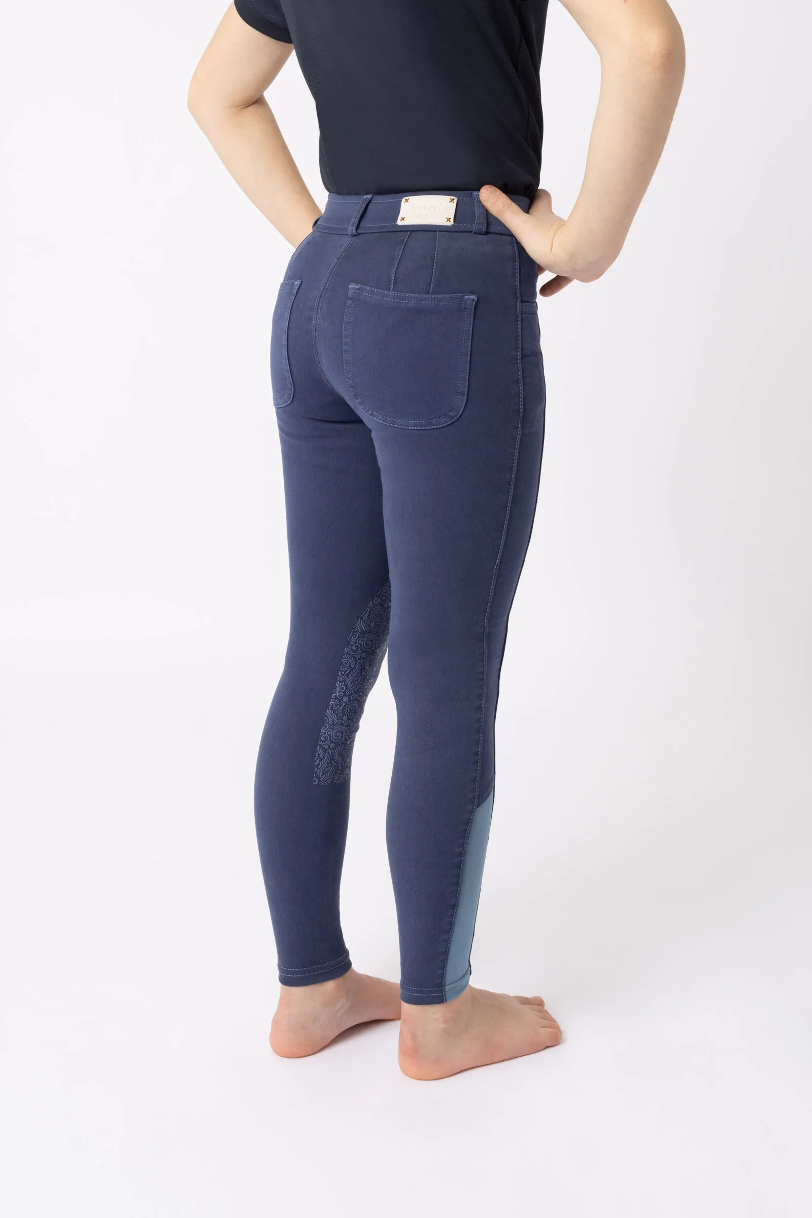 Horze Suki Pantaloni da equitazione con grip al ginocchio, da bambino