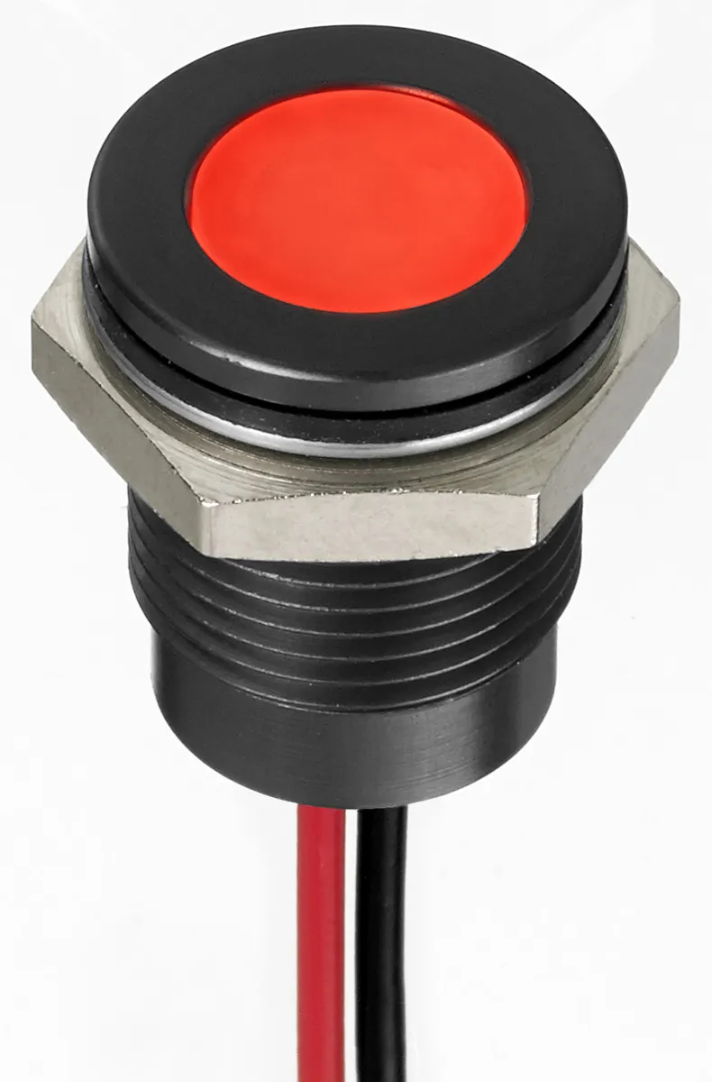 Indicatore da pannello RS PRO Rosso  a LED, 12V cc, IP67, A filo, foro da 14mm