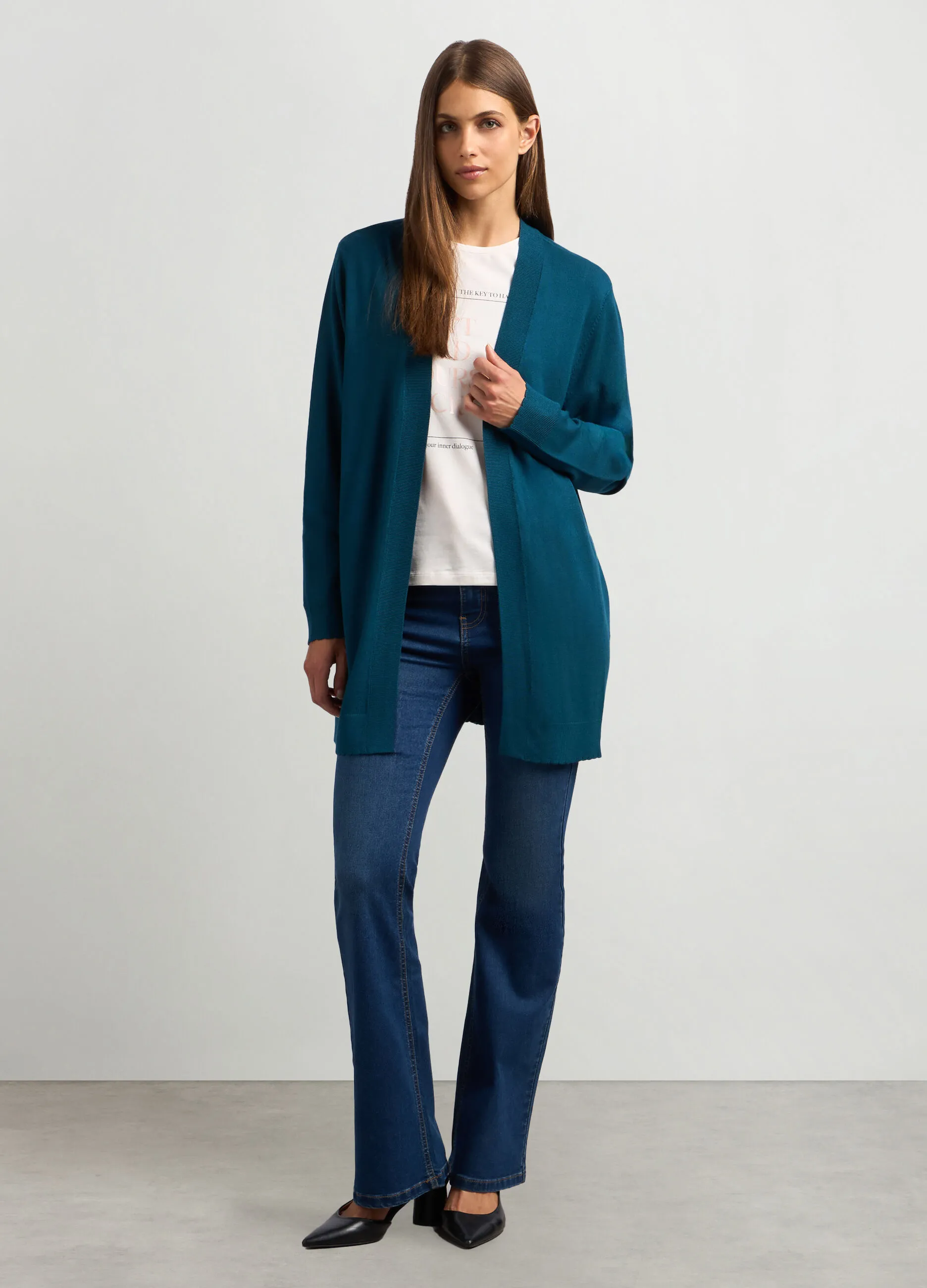 IWIE  Cardigan aperto in misto viscosa donna