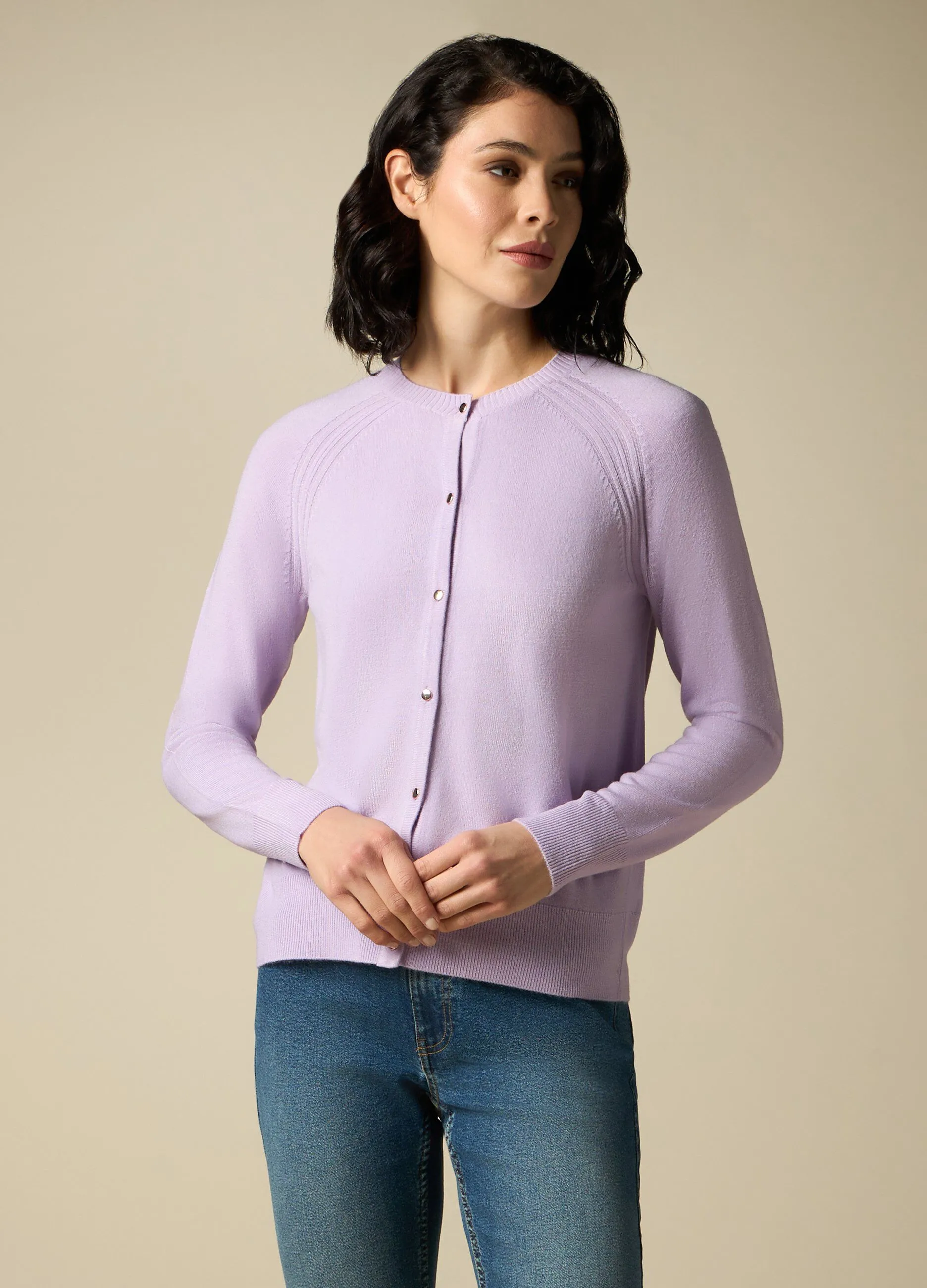IWIE  Cardigan tricot con maniche raglan donna