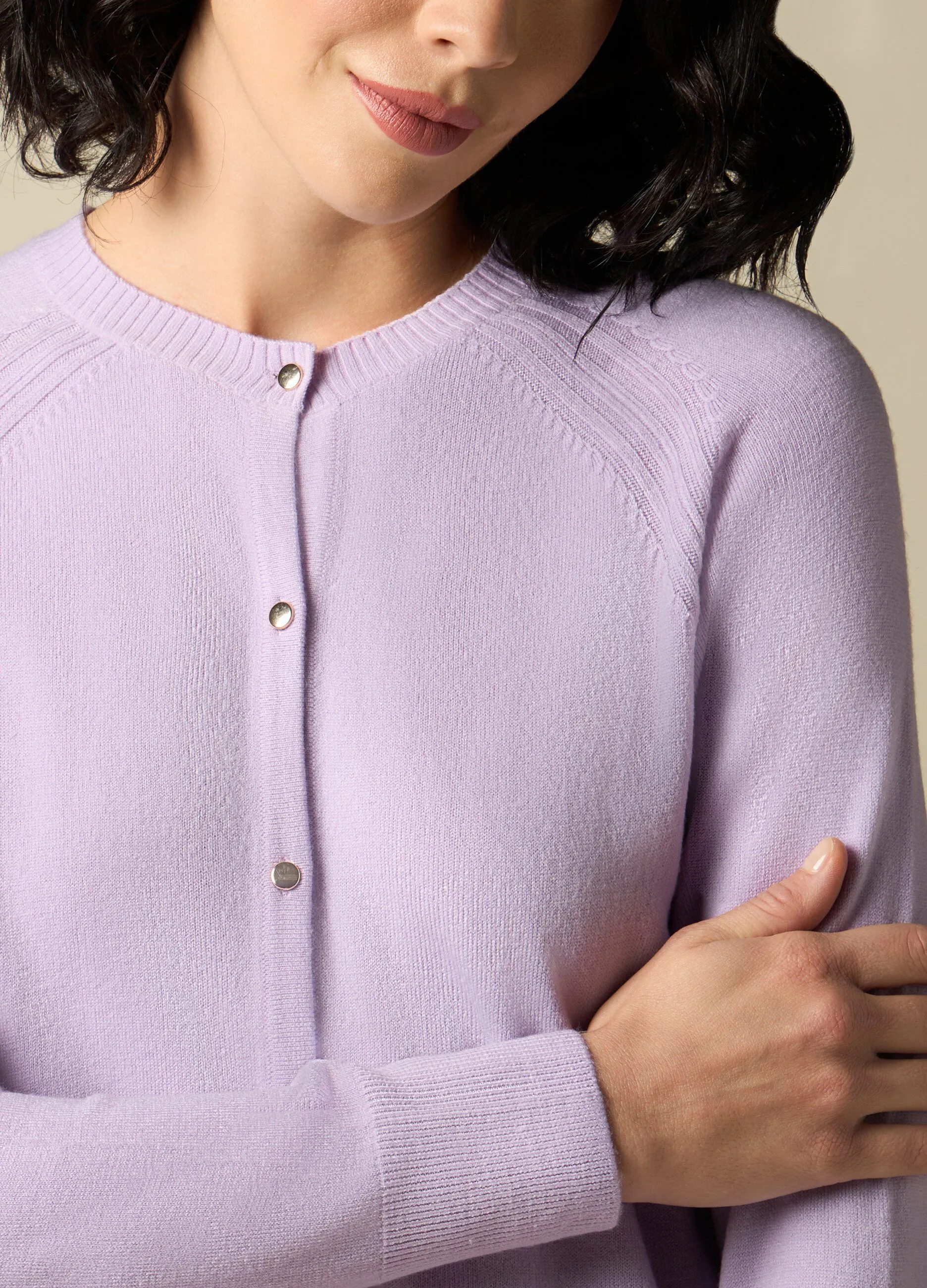 IWIE  Cardigan tricot con maniche raglan donna
