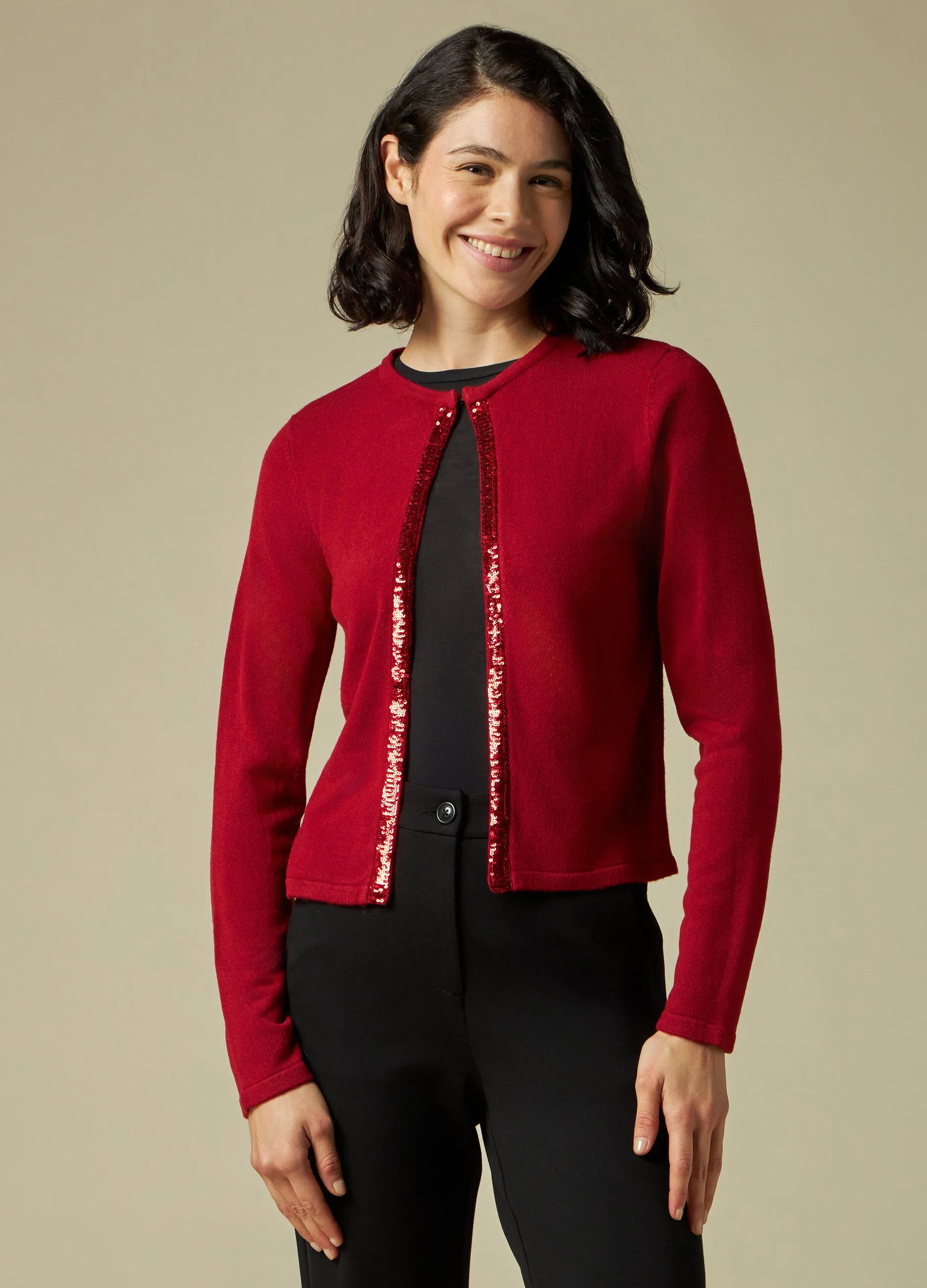 IWIE  Cardigan tricot con paillettes donna
