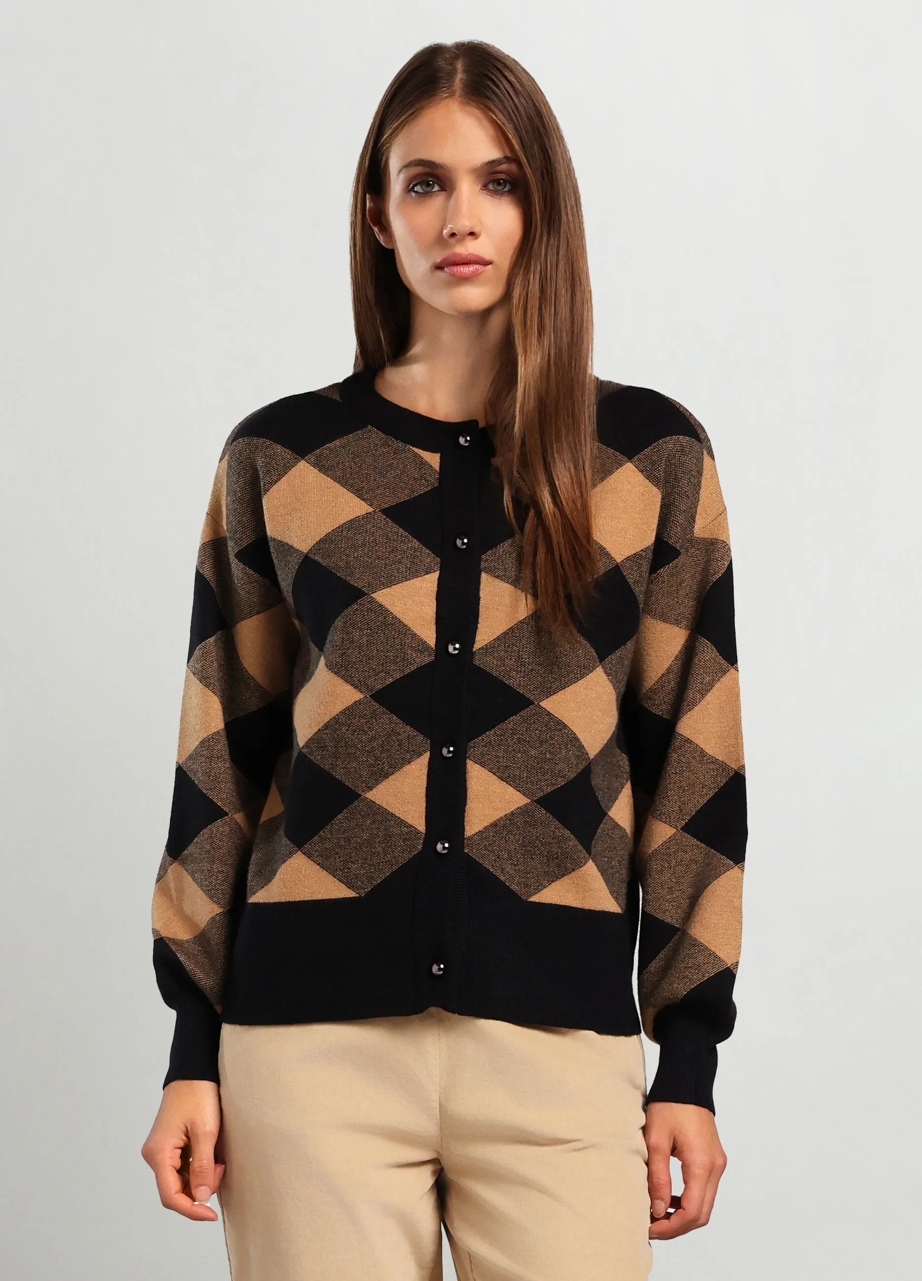 IWIE  Cardigan tricot misto viscosa donna