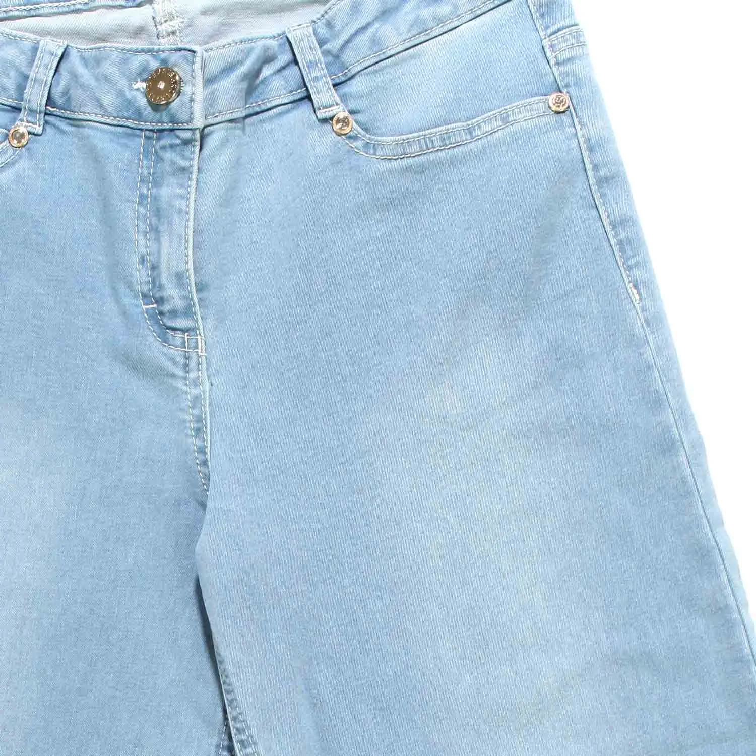 Jeans Chiaro A Palazzo Bambina E Teenager