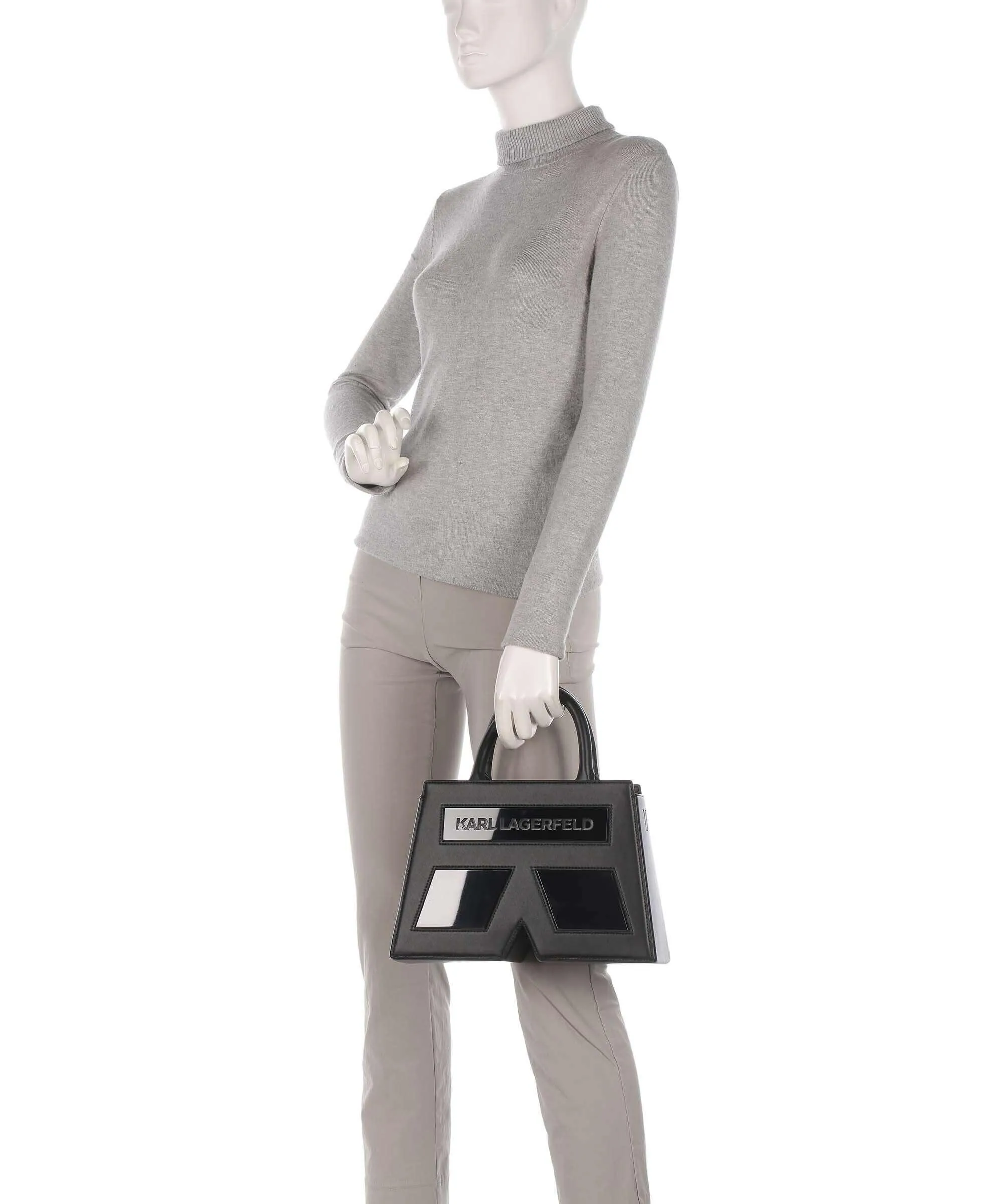  Karl Lagerfeld Ikon K Borsa a mano pelle riciclato nero  