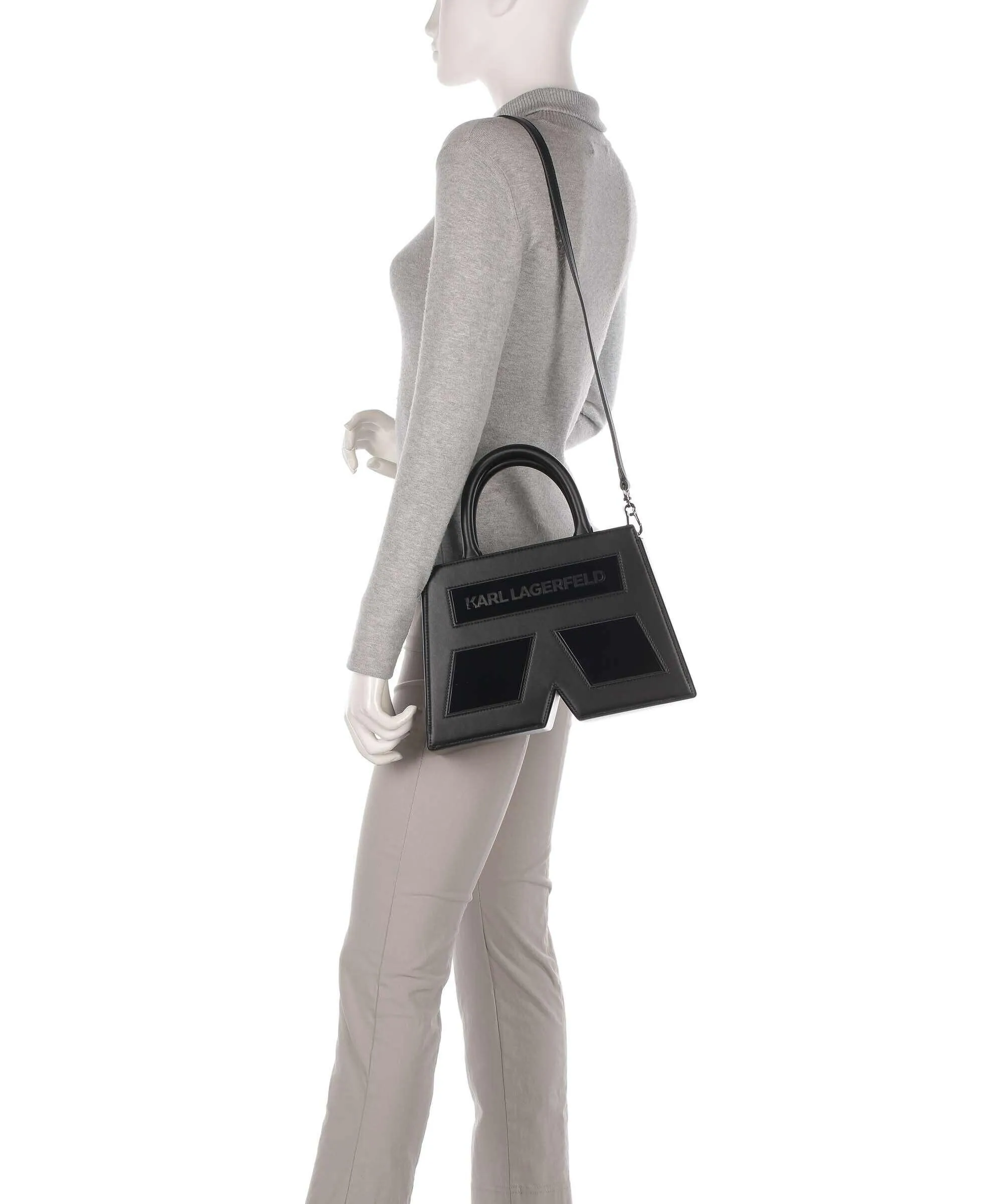  Karl Lagerfeld Ikon K Borsa a mano pelle riciclato nero  