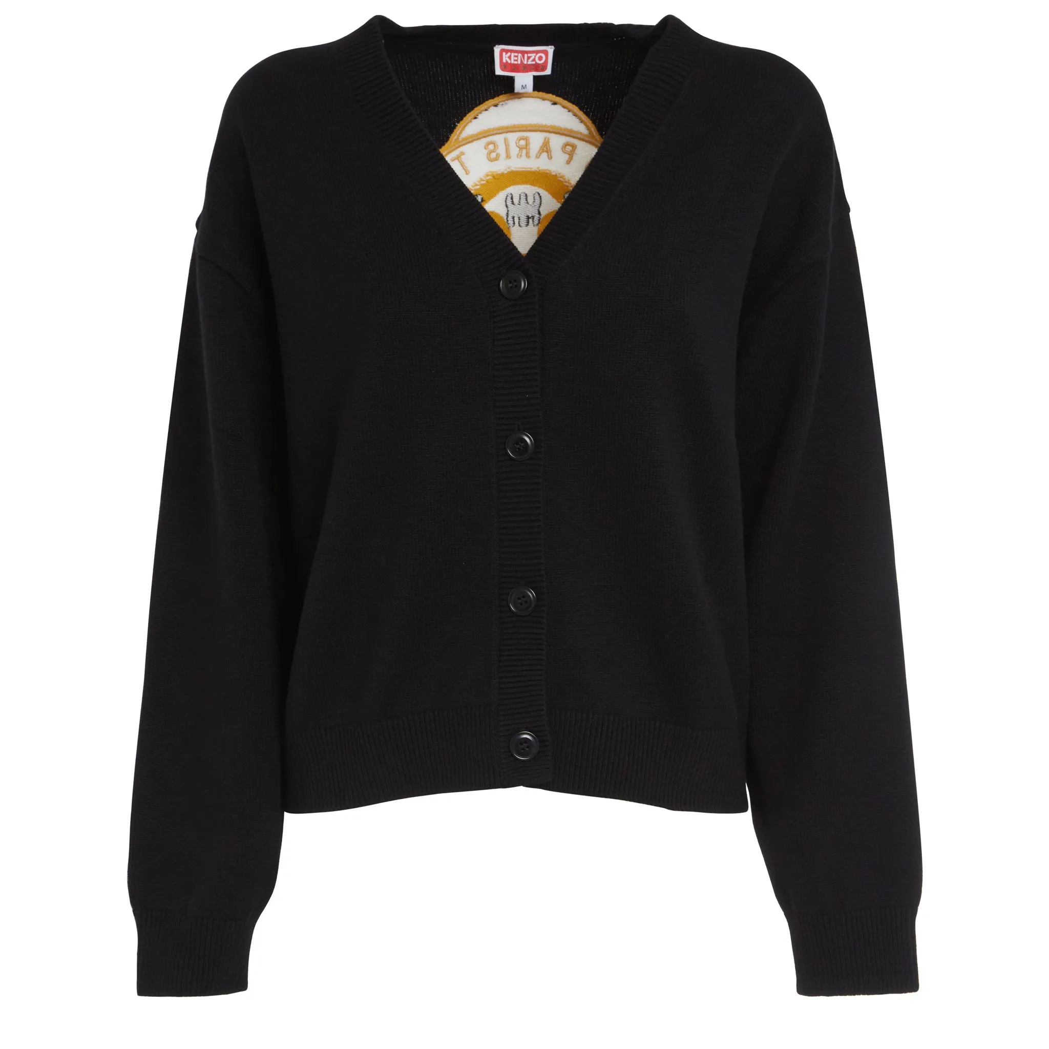 KENZO  Cardigan ''Tiger Accademy'' in cotone nero
