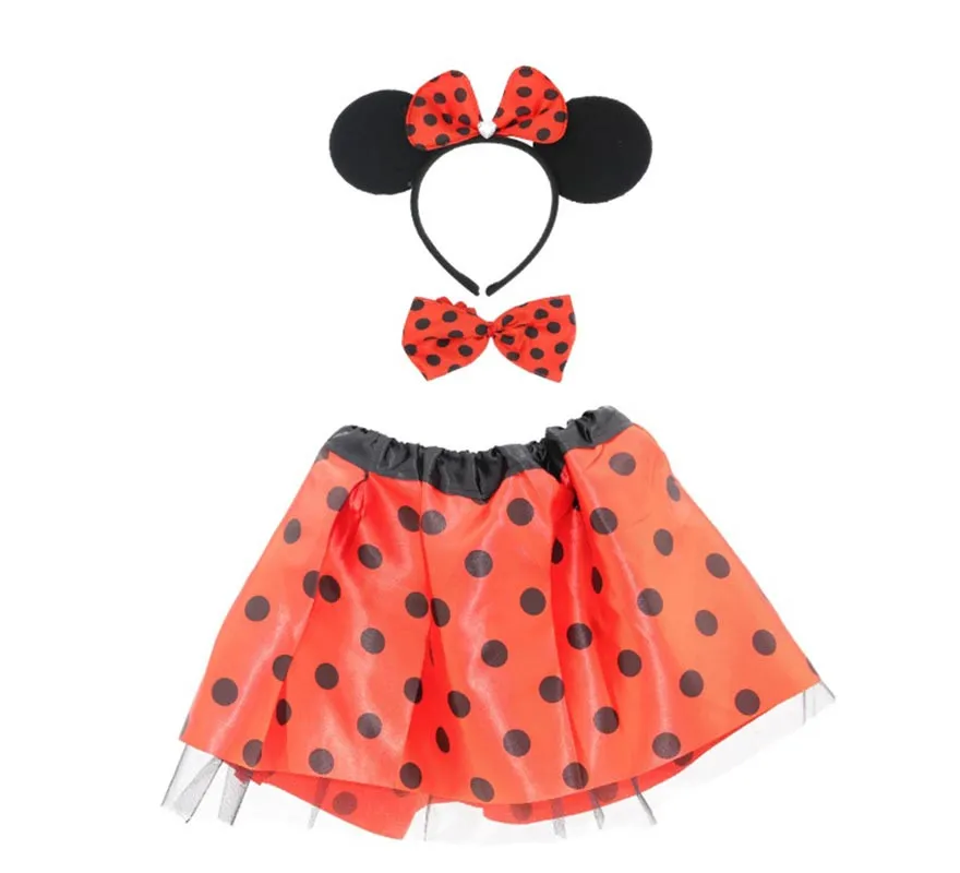 Kit Topolino Rosso: Cerchietto, Papillon e Tutù