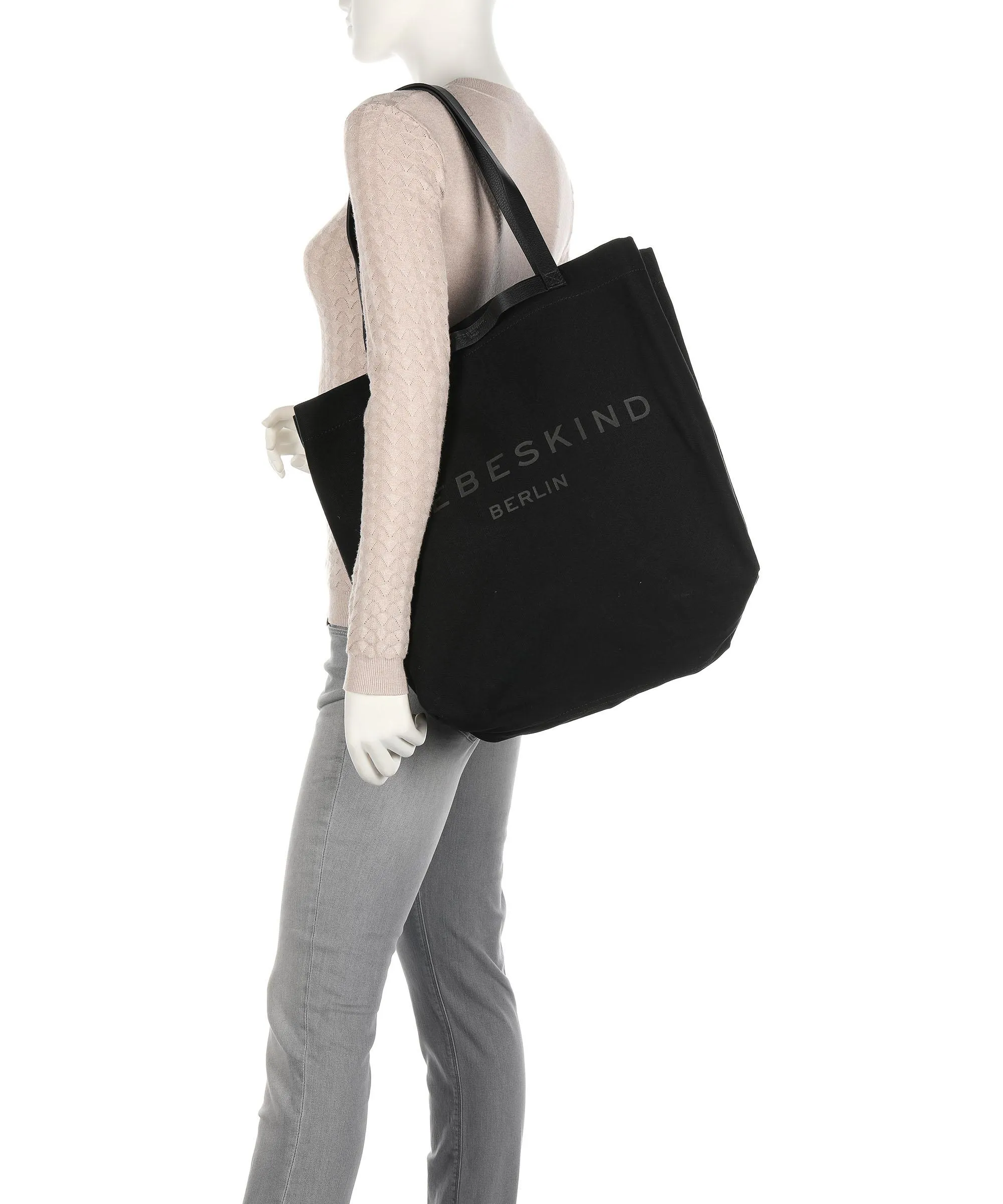  Liebeskind Aurora Canvas Borsa shopper cotone nero  