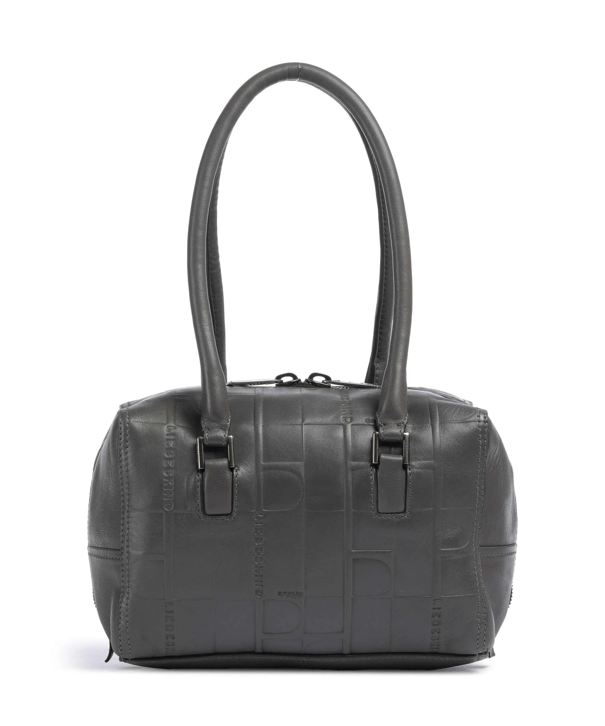  Liebeskind Kayla Monogram Sheep Natural S Borsa a spalla pelle di vacchetta goffrata grigio scuro  
