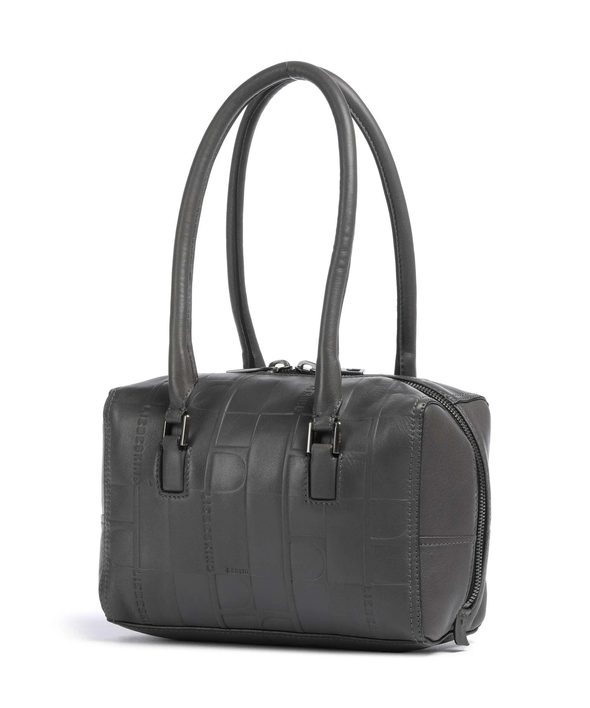  Liebeskind Kayla Monogram Sheep Natural S Borsa a spalla pelle di vacchetta goffrata grigio scuro  