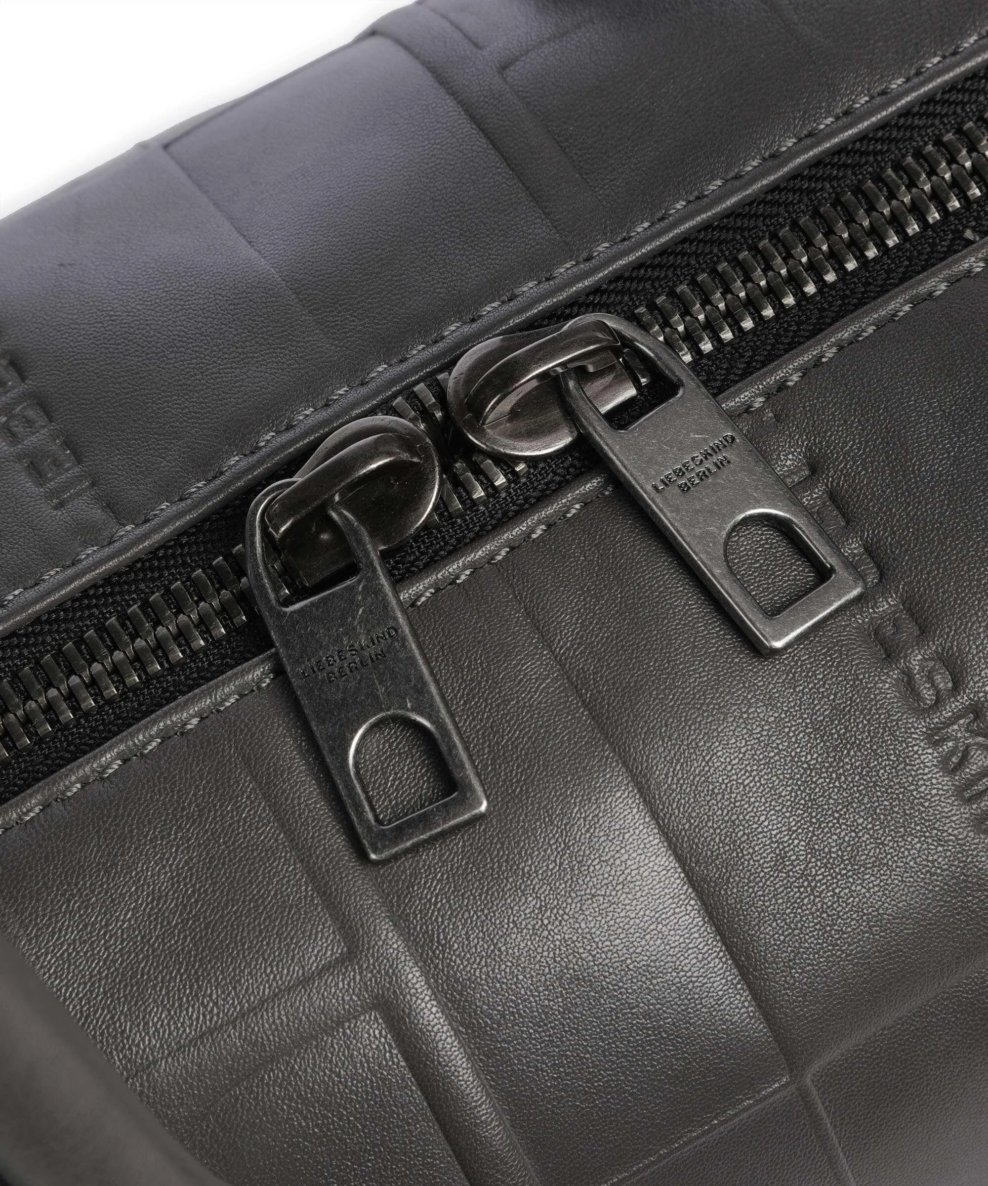  Liebeskind Kayla Monogram Sheep Natural S Borsa a spalla pelle di vacchetta goffrata grigio scuro  