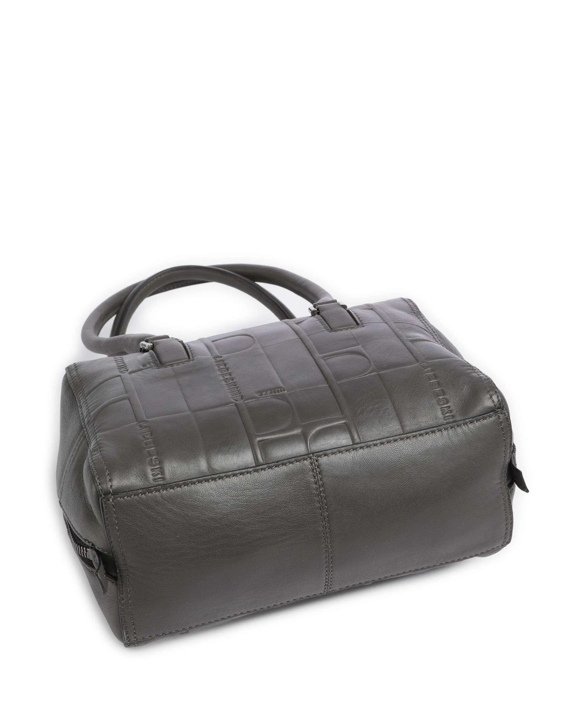  Liebeskind Kayla Monogram Sheep Natural S Borsa a spalla pelle di vacchetta goffrata grigio scuro  
