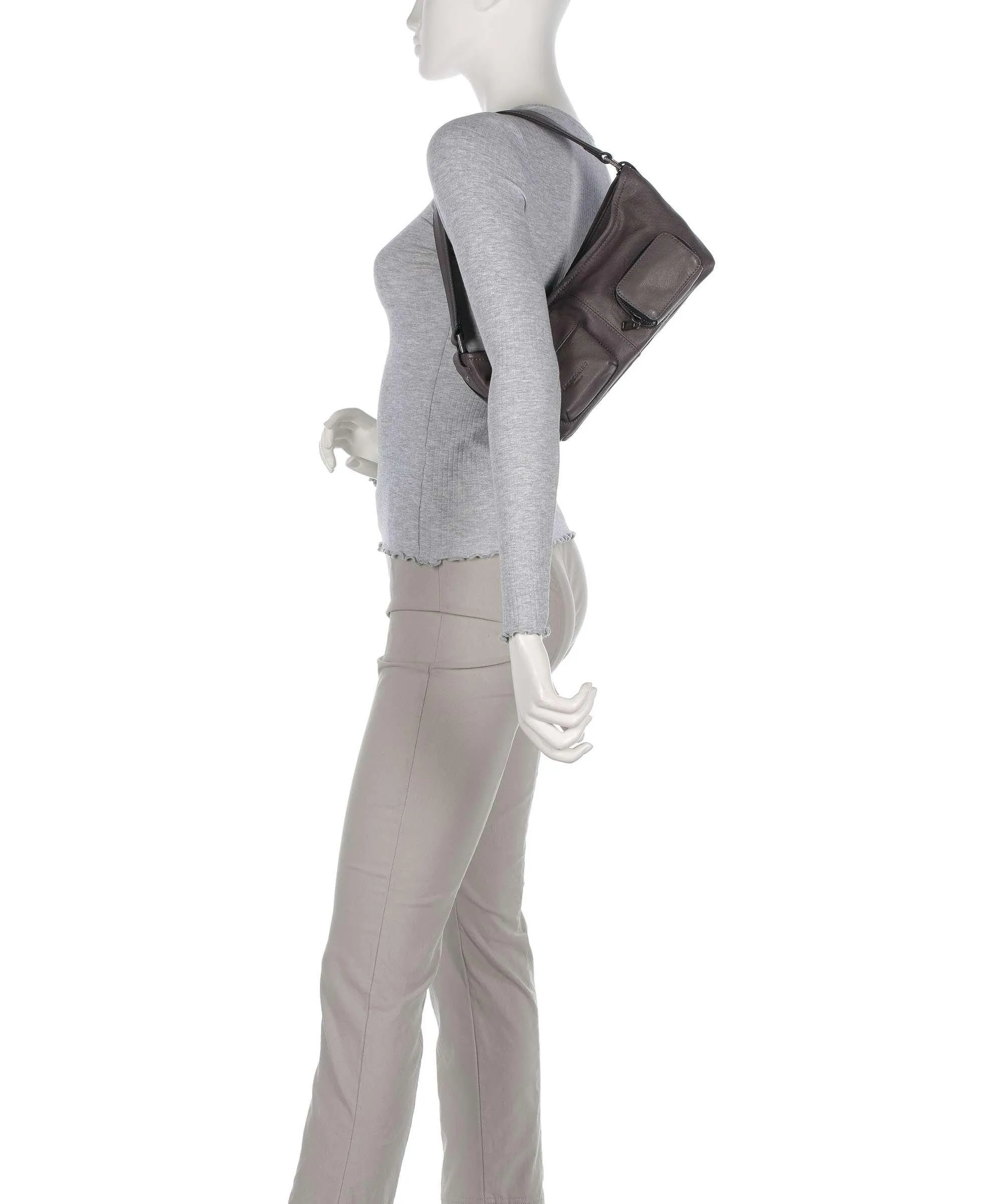  Liebeskind LK 204 3D Leather S Borsa a spalla pelle di vacchetta finemente grana grigio scuro  