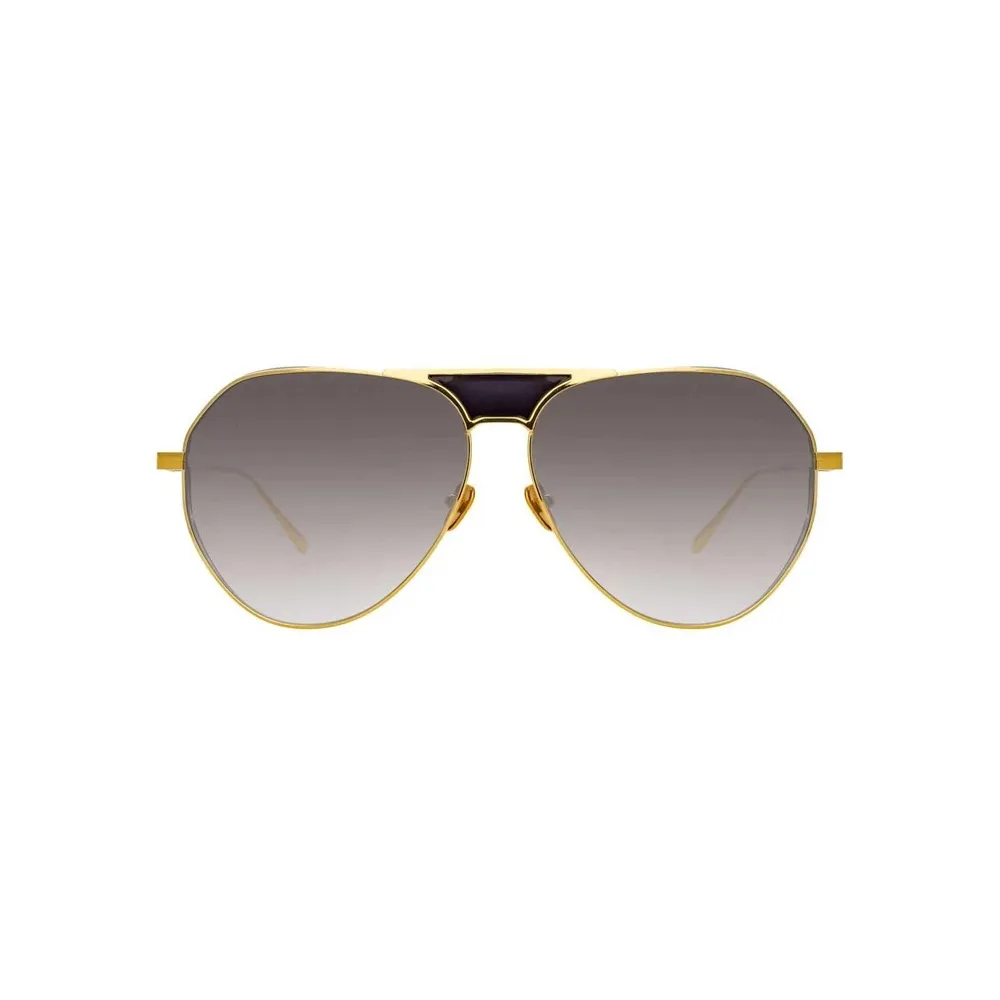 Linda Farrow - Occhiali da Sole Aviator Matheson C1 in Oro Giallo e Nero - LFL785C1SUN - Linda Farrow Eyewear