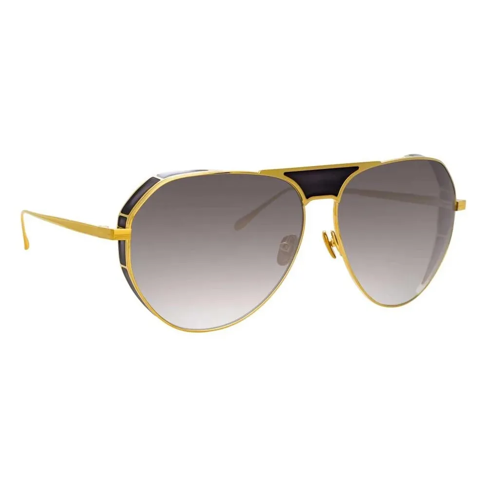 Linda Farrow - Occhiali da Sole Aviator Matheson C1 in Oro Giallo e Nero - LFL785C1SUN - Linda Farrow Eyewear