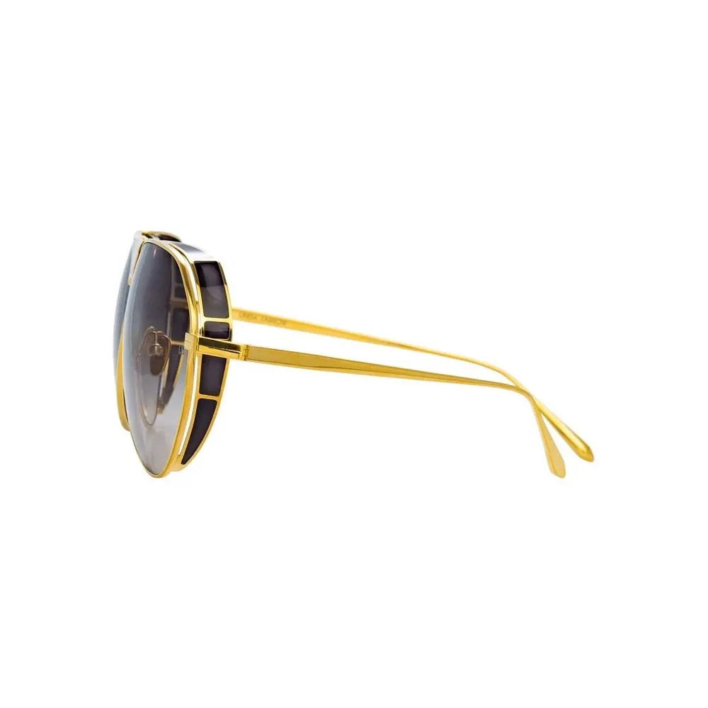 Linda Farrow - Occhiali da Sole Aviator Matheson C1 in Oro Giallo e Nero - LFL785C1SUN - Linda Farrow Eyewear